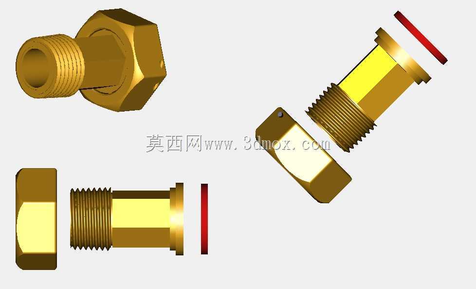 水表接头 1/2 英寸至 3/4 英寸