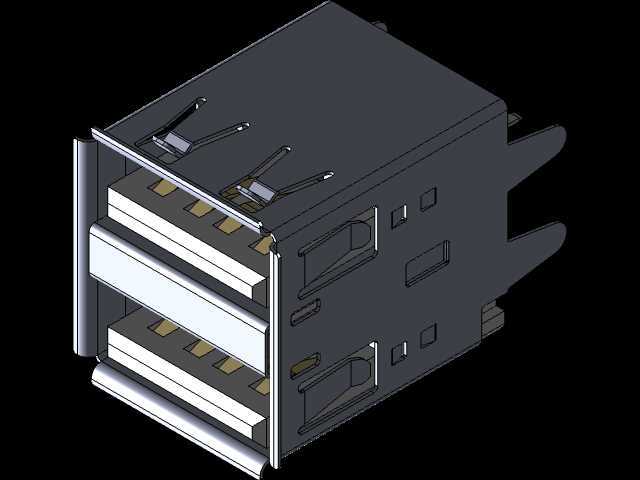 USB A 型双垂直连接器