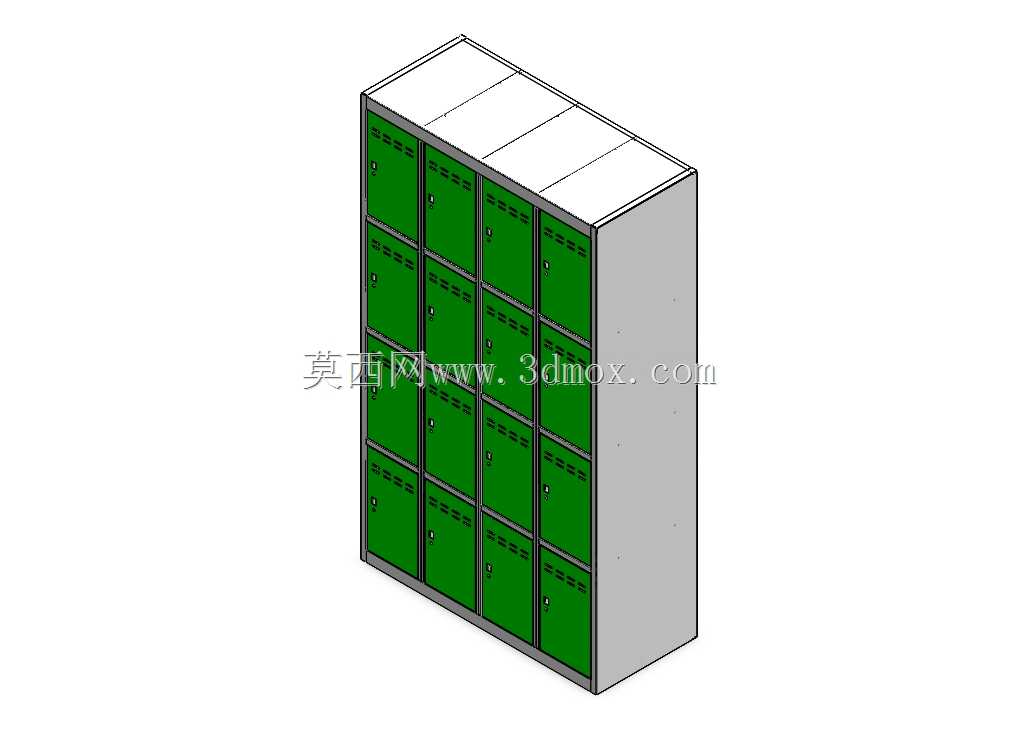 4x4 钢制储物柜 – 1050x1800 毫米 SolidWorks 模型