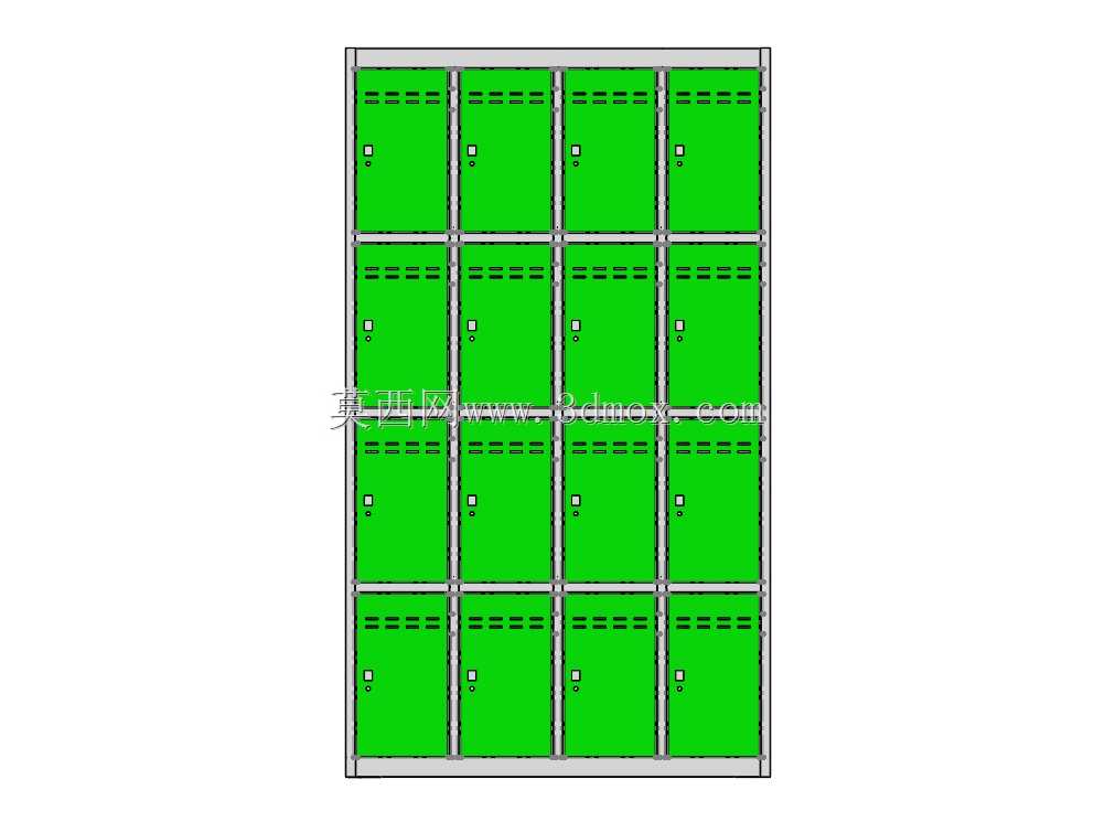 4x4 钢制储物柜 – 1050x1800 毫米 SolidWorks 模型