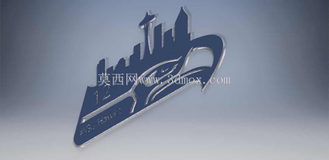 Seahawks标志与西雅图天际线