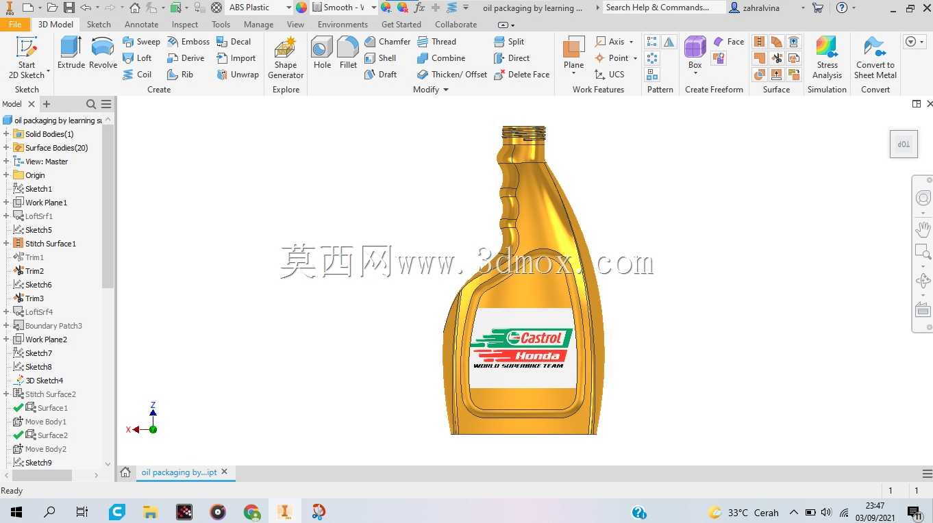 Oil Packaging | Autodesk Inventor
