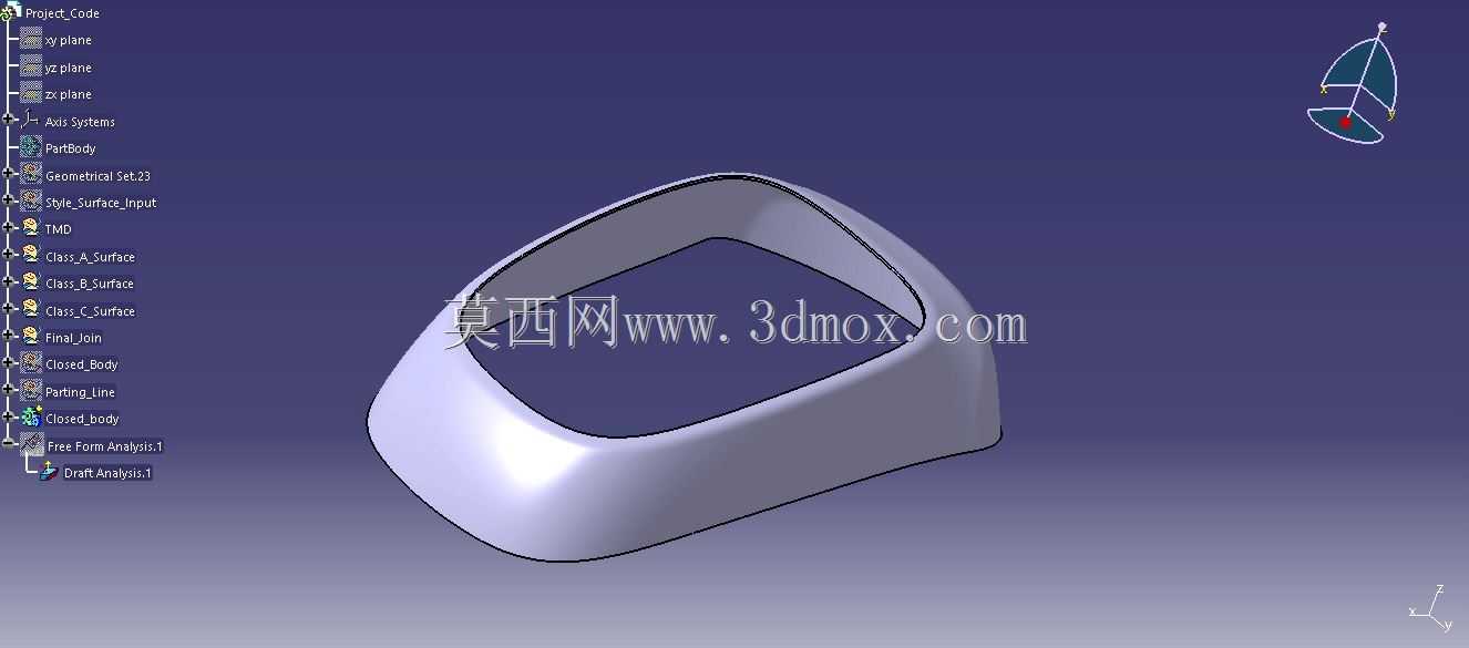 汽车装饰边框 | CATIA V5 | A-B-C 类曲面