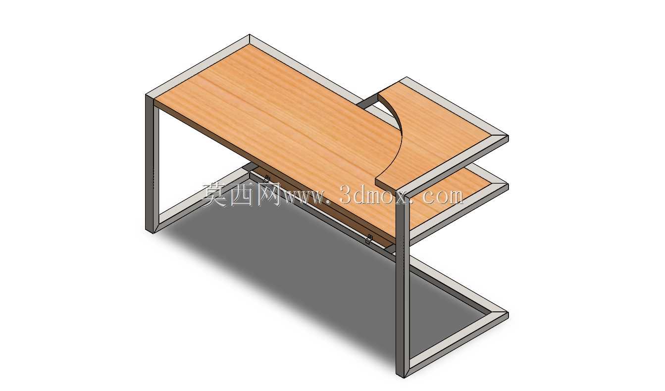 现代简约办公桌设计 - SolidWorks 3D 模型