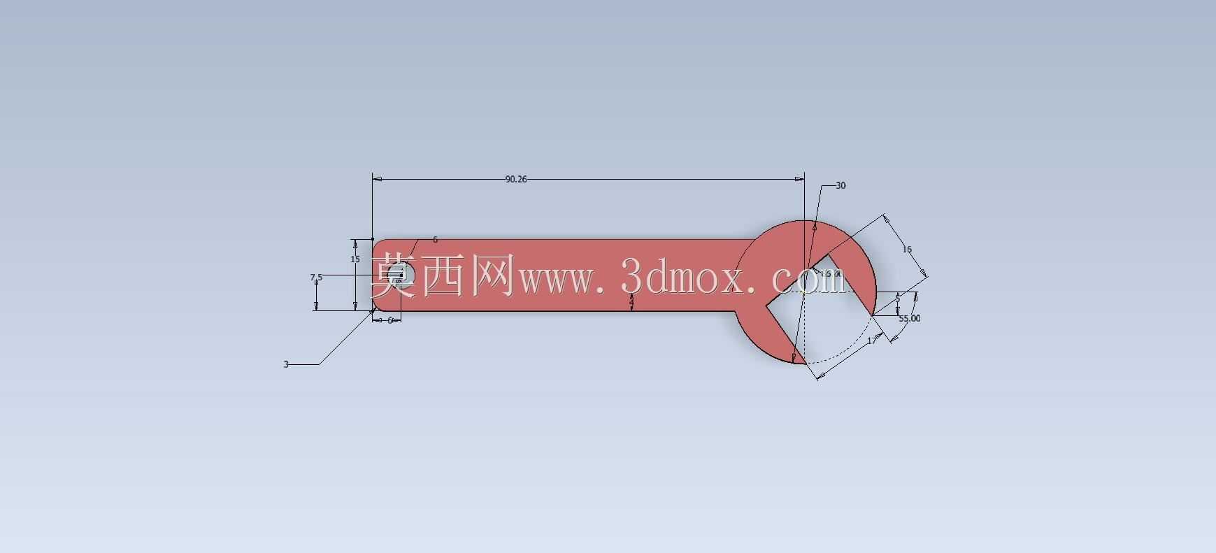 Studycadcam三维CAD练习778/扳手/扳手/Lave/Autodesk Inventor Pro