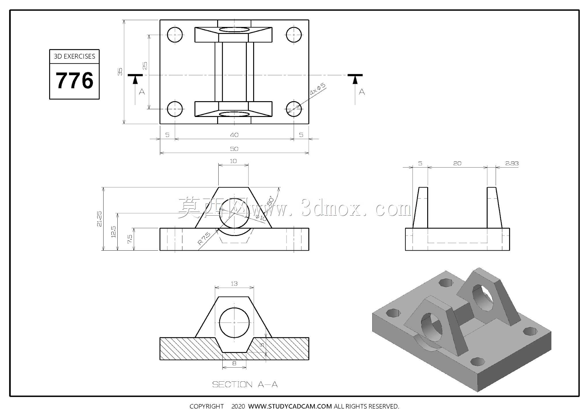 Studycadcam三维CAD练习776/Autodesk Inventor Pro
