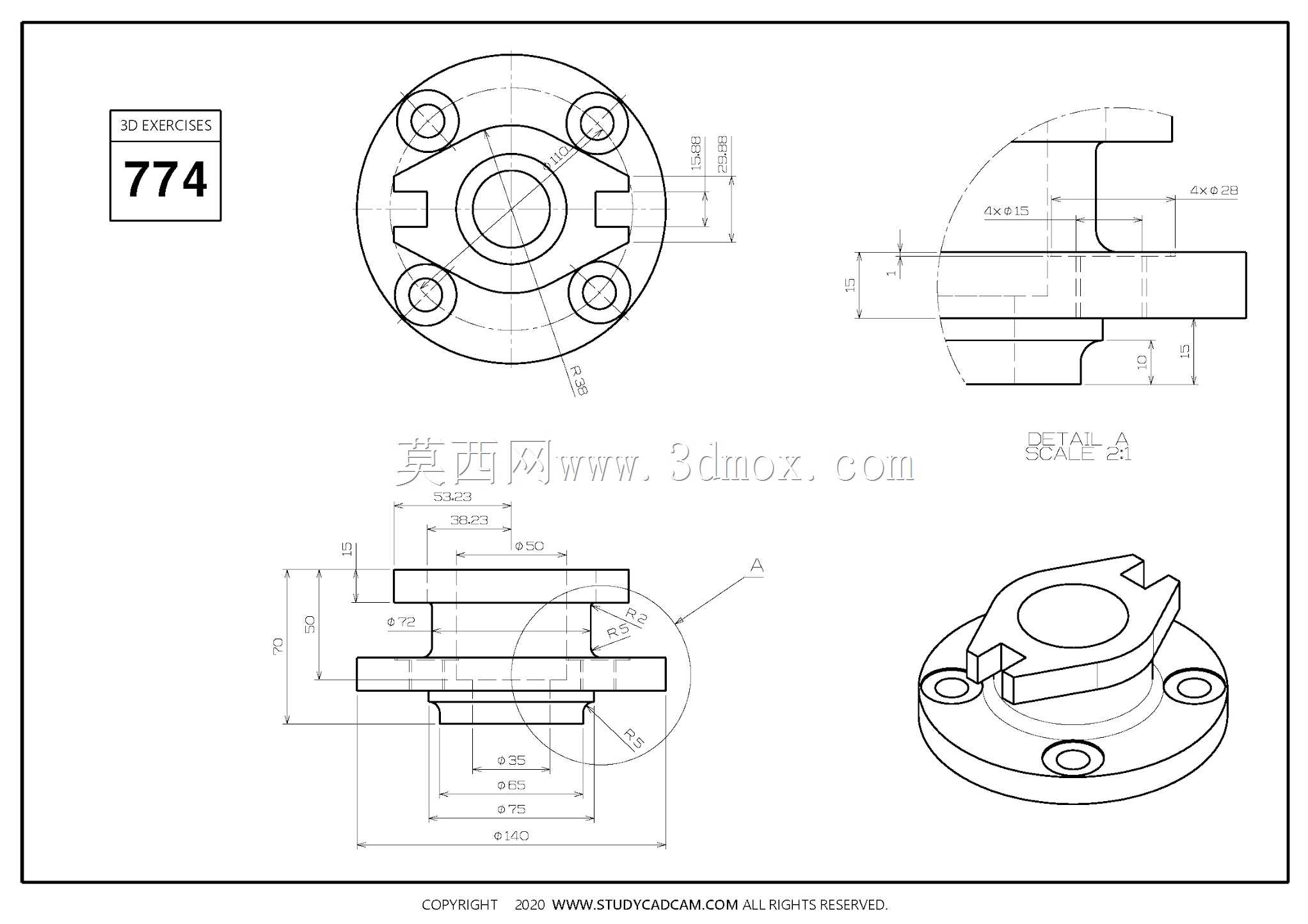 Studycadcam三维CAD练习774/Autodesk Inventor Pro