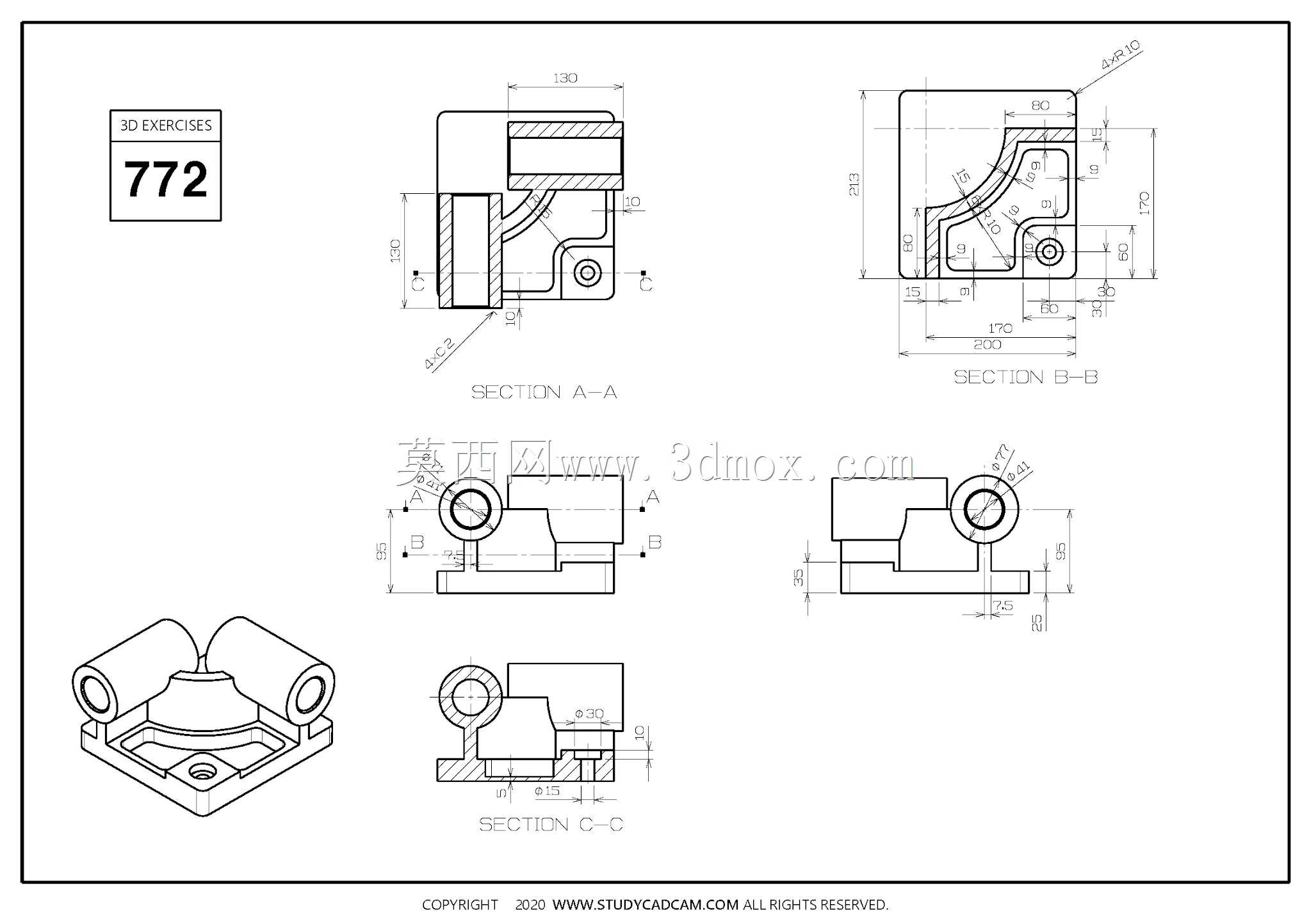 Studycadcam三维CAD练习772/Autodesk Inventor Pro