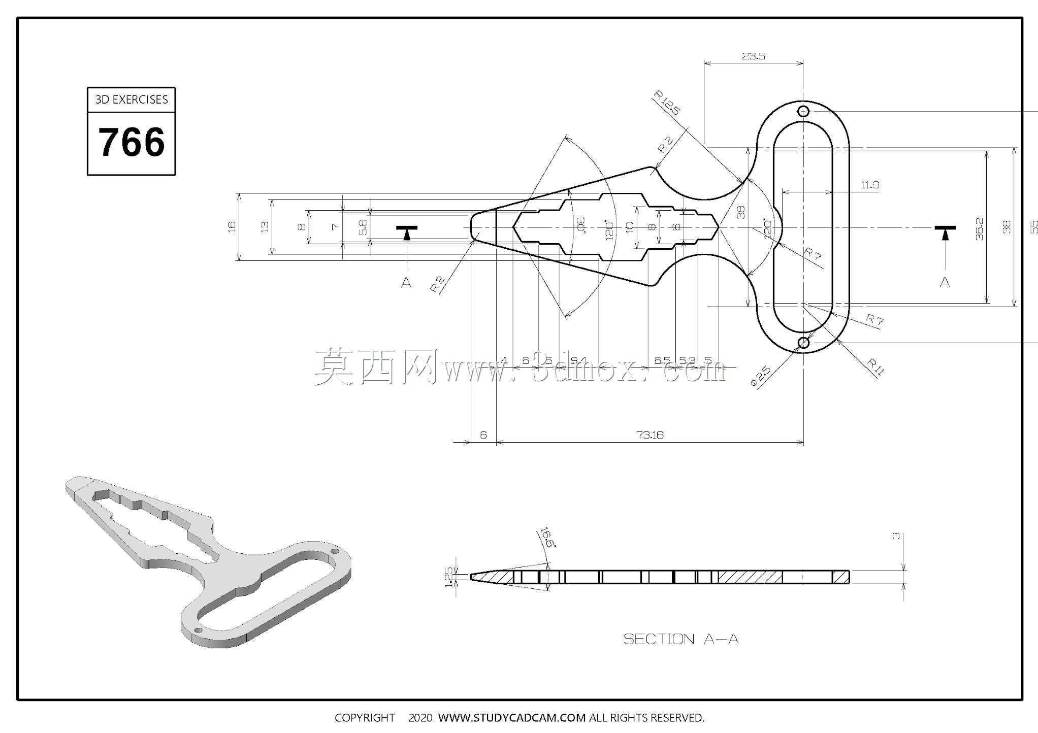Studycadcam三维CAD练习766/Autodesk Inventor Pro