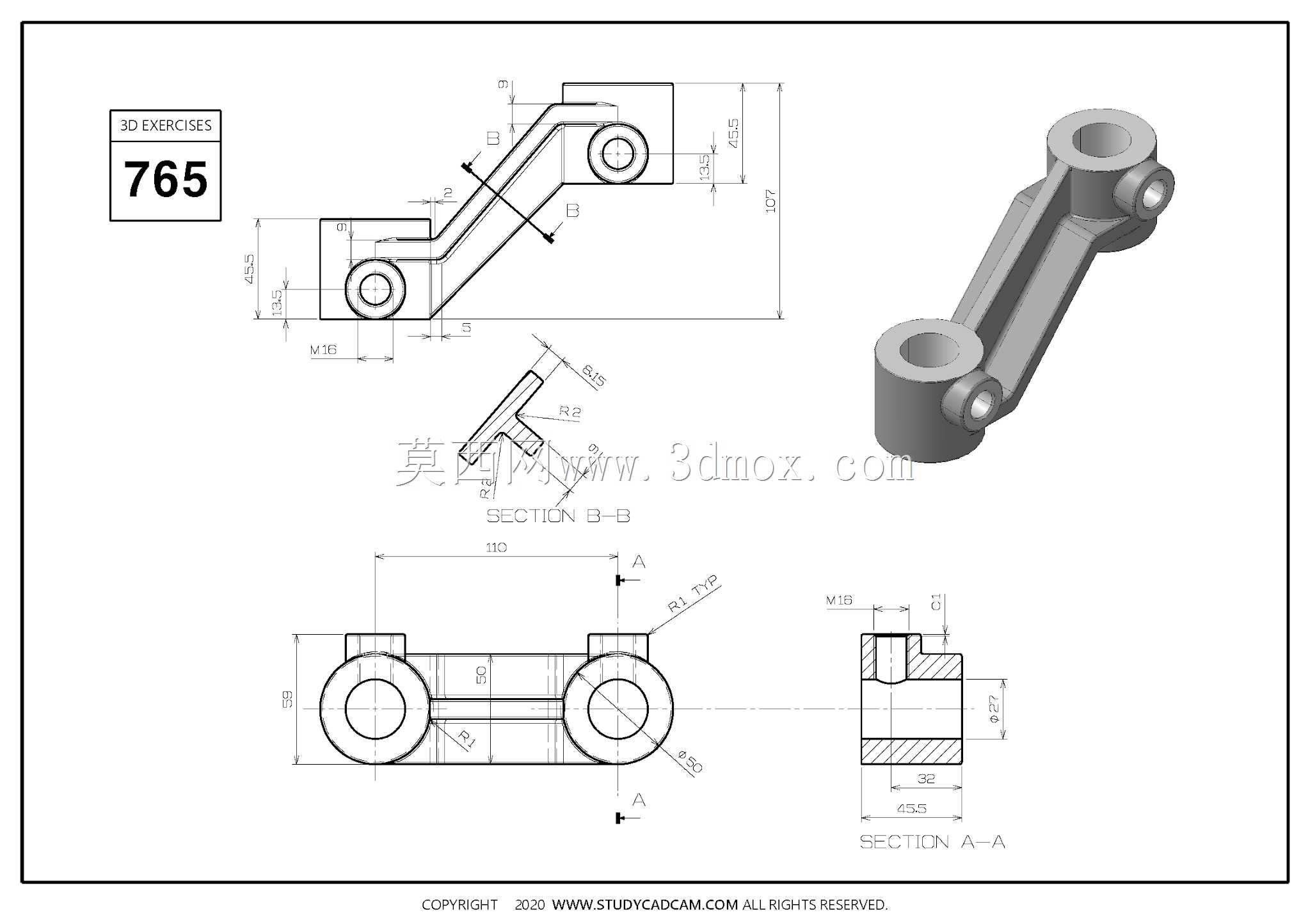 Studycadcam三维CAD练习765/Autodesk Inventor Pro