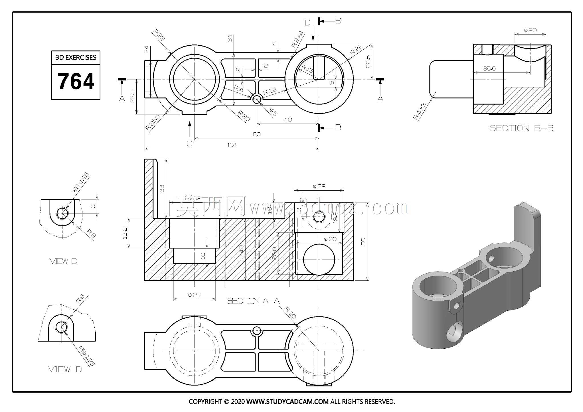Studycadcam三维CAD练习764/Autodesk Inventor Pro