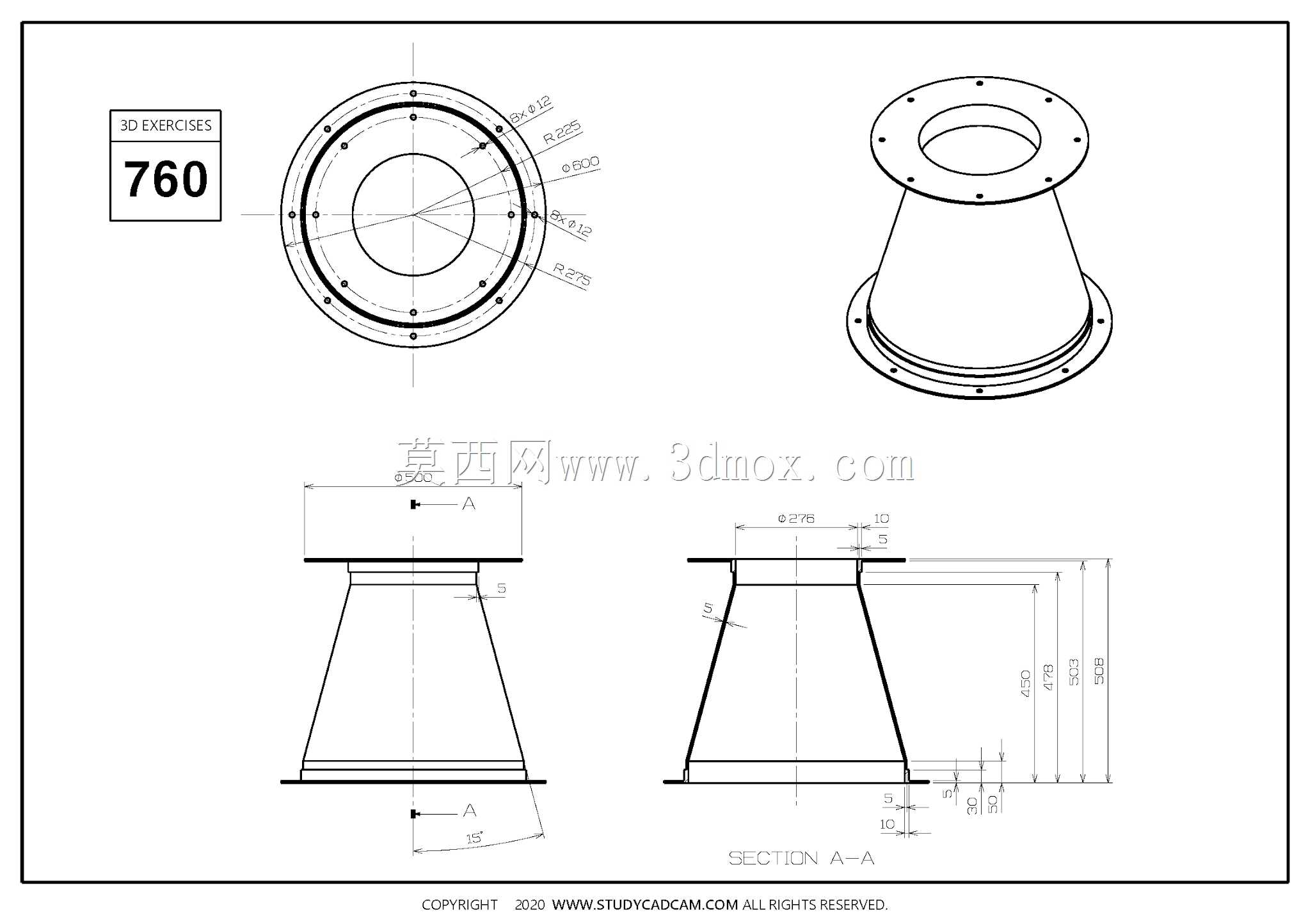 Studycadcam三维CAD练习760/Autodesk Inventor Pro