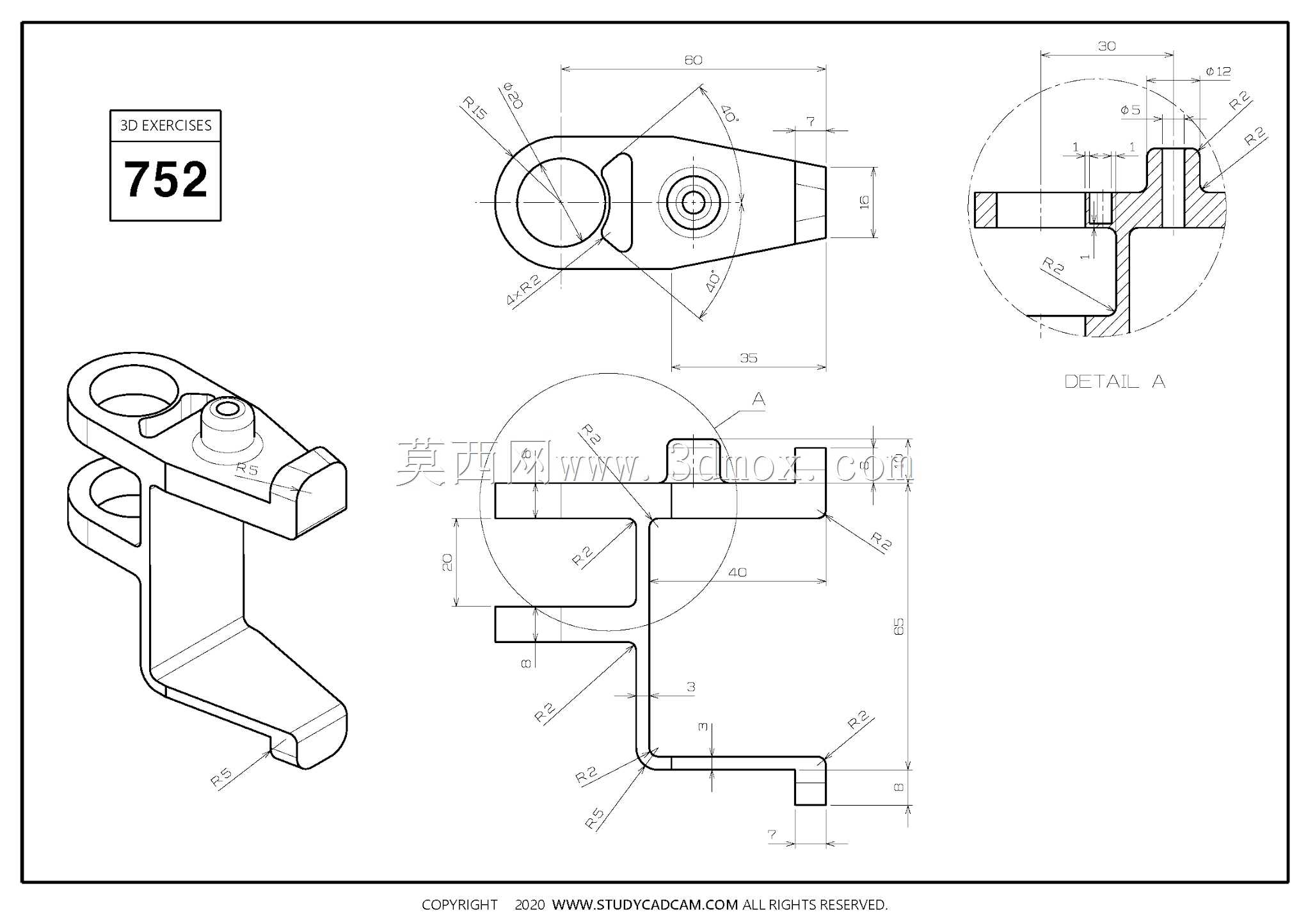 Studycadcam三维CAD练习752/Autodesk Inventor Pro