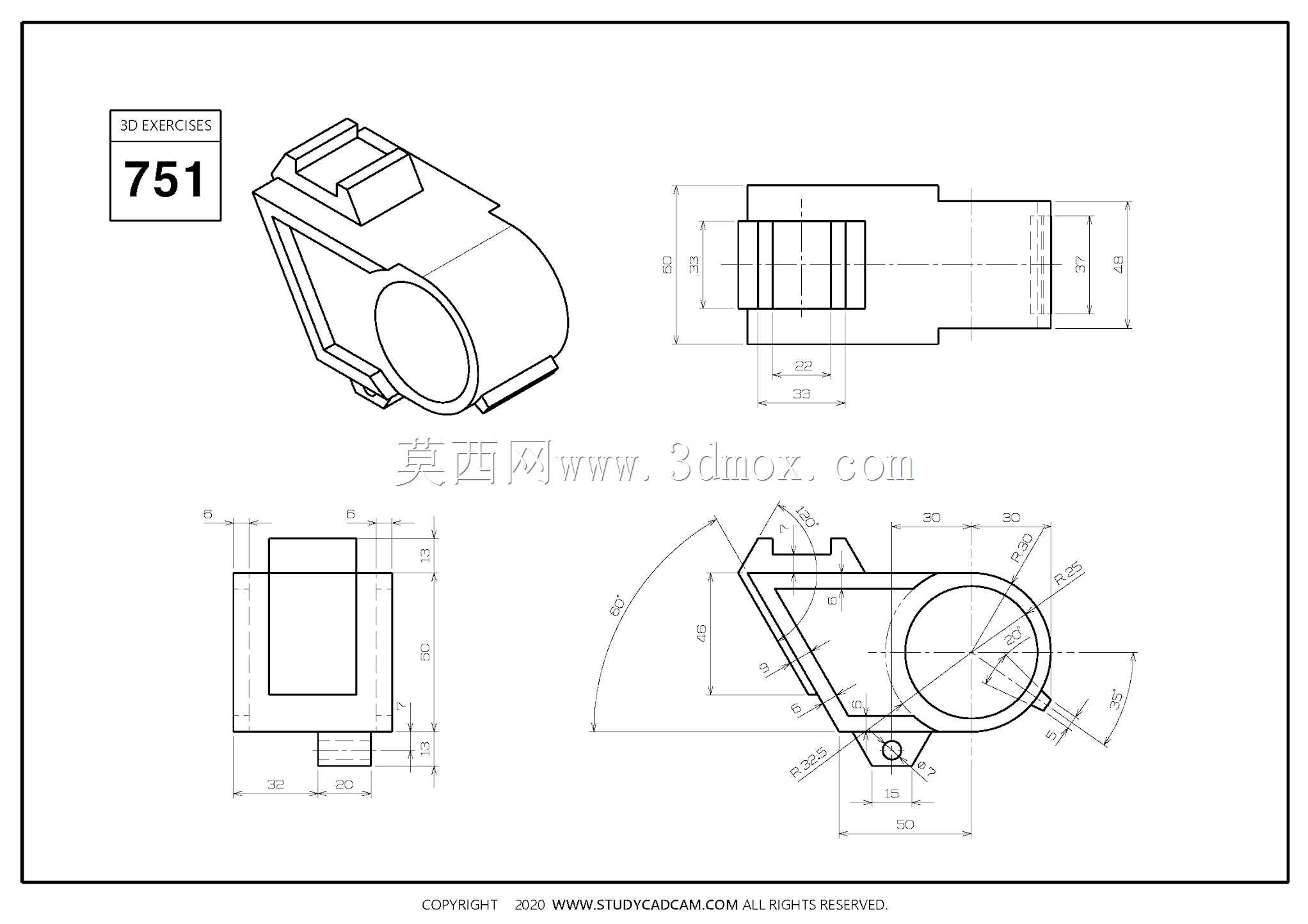 Studycadcam三维CAD练习751/Autodesk Inventor Pro