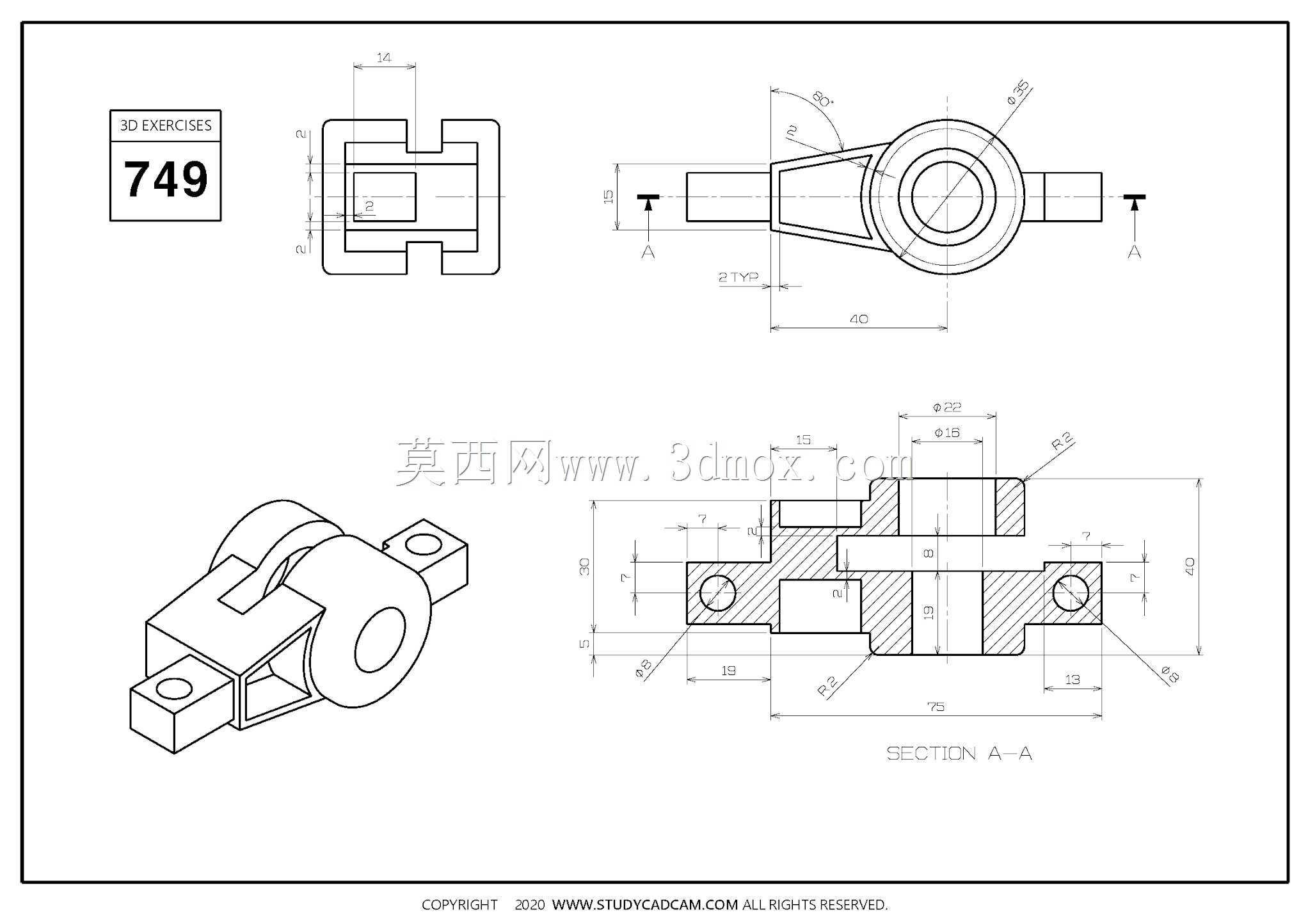 Studycadcam三维CAD练习749/Autodesk Inventor Pro
