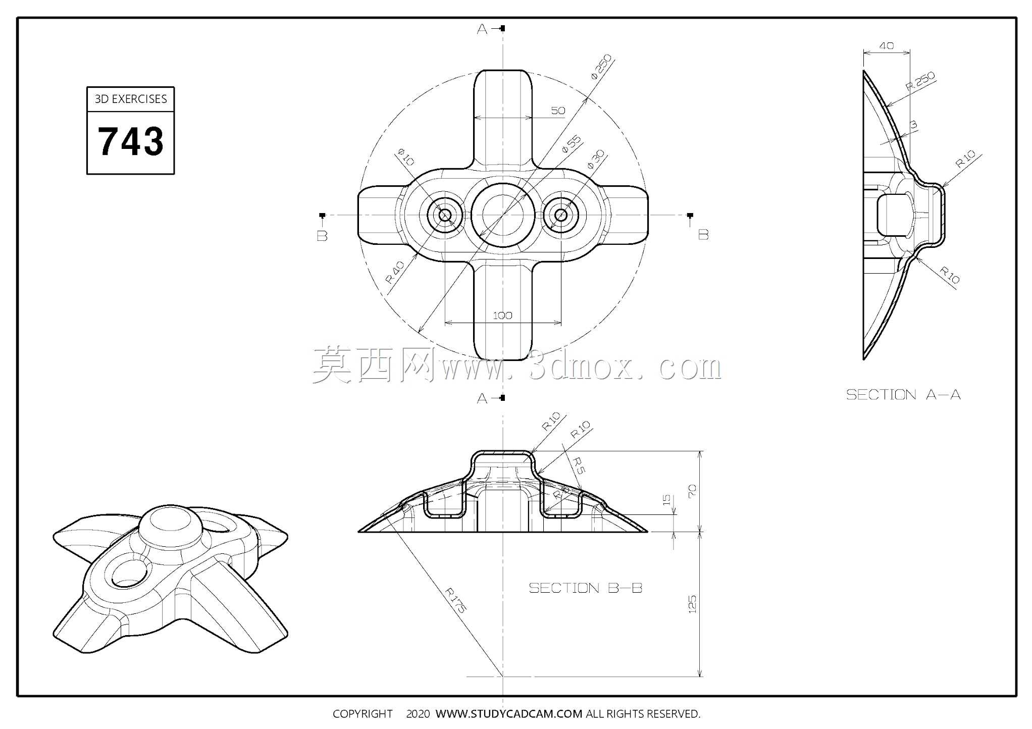 Studycadcam三维CAD练习743/Autodesk Inventor Pro