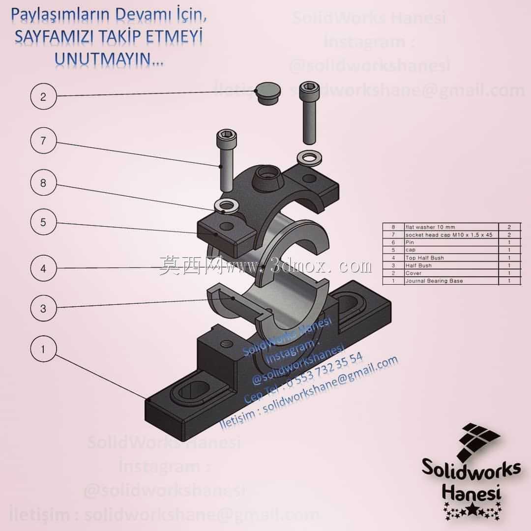 三维CAD基础练习/Plummer Block轴承/Soporte de Apoyo de Rodamientos/Autodesk Inventor Pro