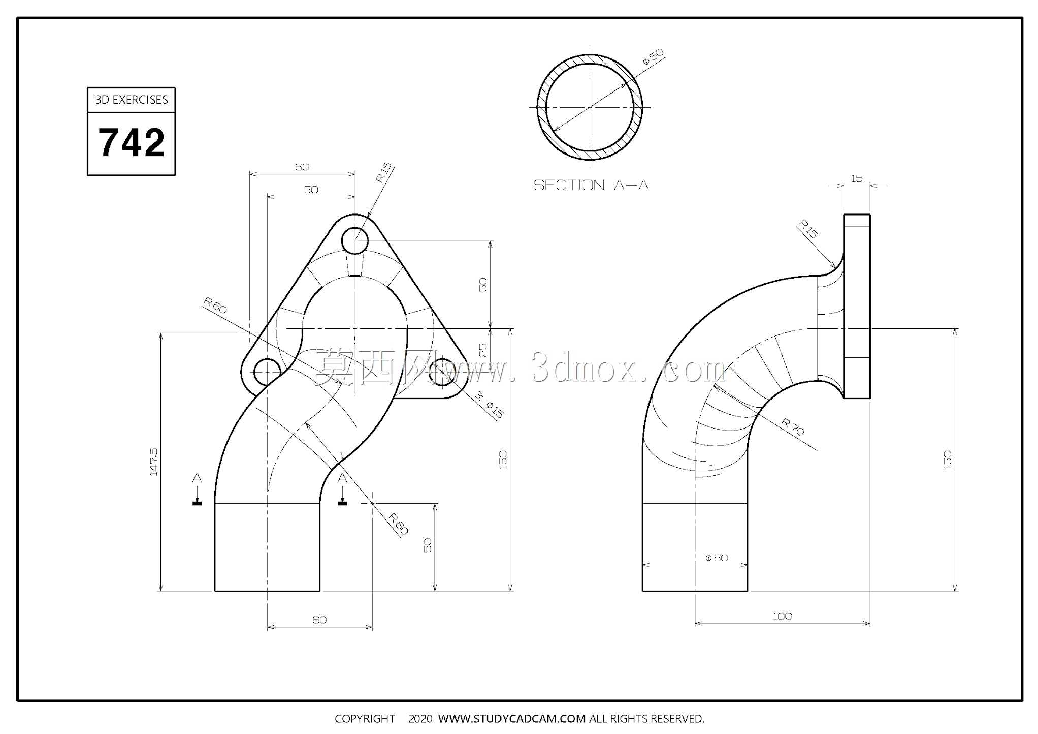 Studycadcam三维CAD练习742/法兰管道/Tubería con Bridas/Autodesk Inventor Pro