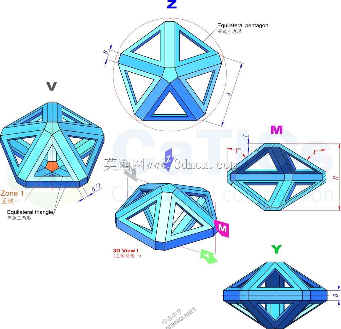 三维CAD基本练习/CATICS 3D12-H04/Geometric Shapes/Cuerpos Geométricos/Autodesk Inventor Pro
