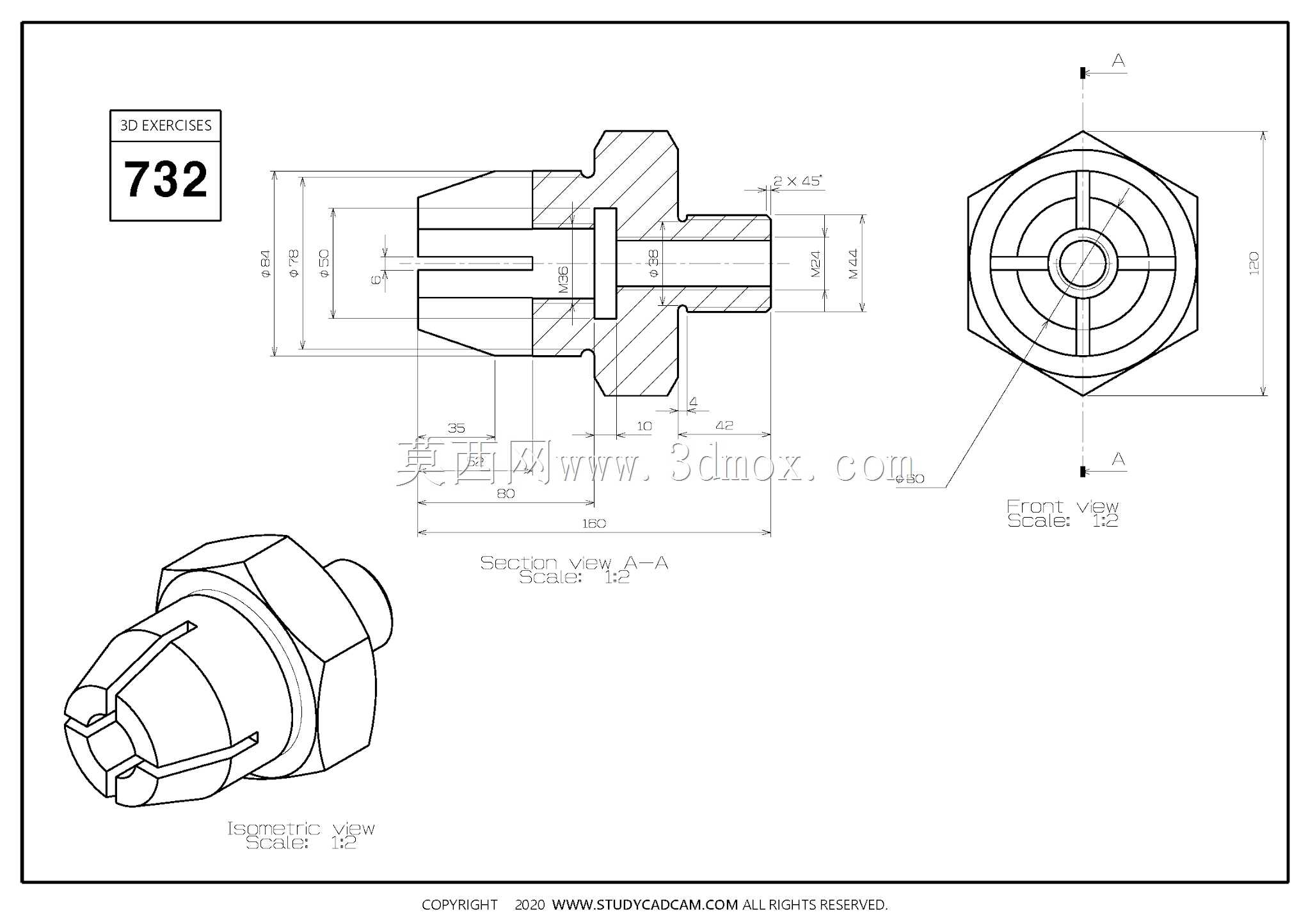 Studycadcam��άCAD��ϰ732/Autodesk Inventor Pro