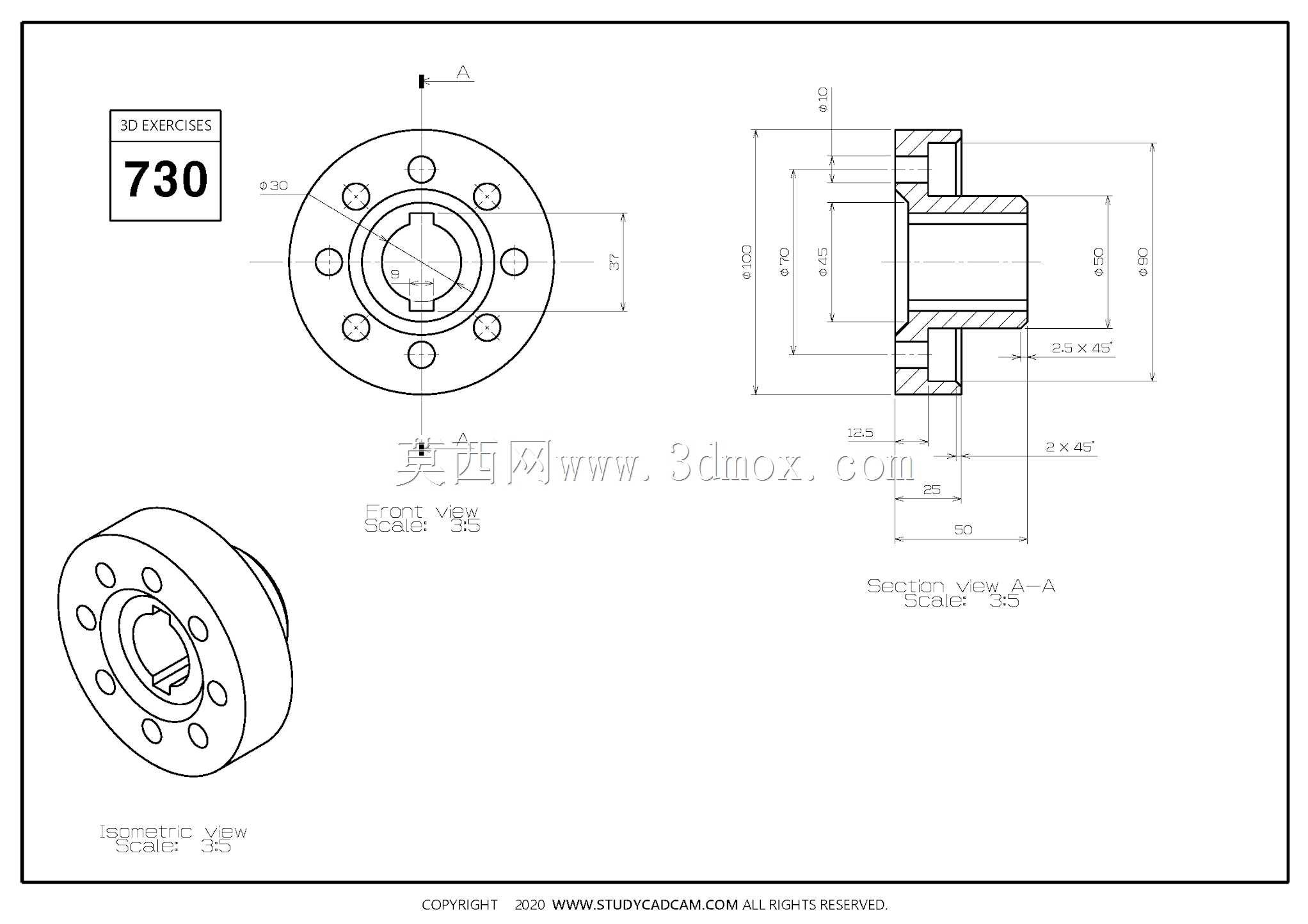 Studycadcam三维CAD练习730/Autodesk Inventor Pro