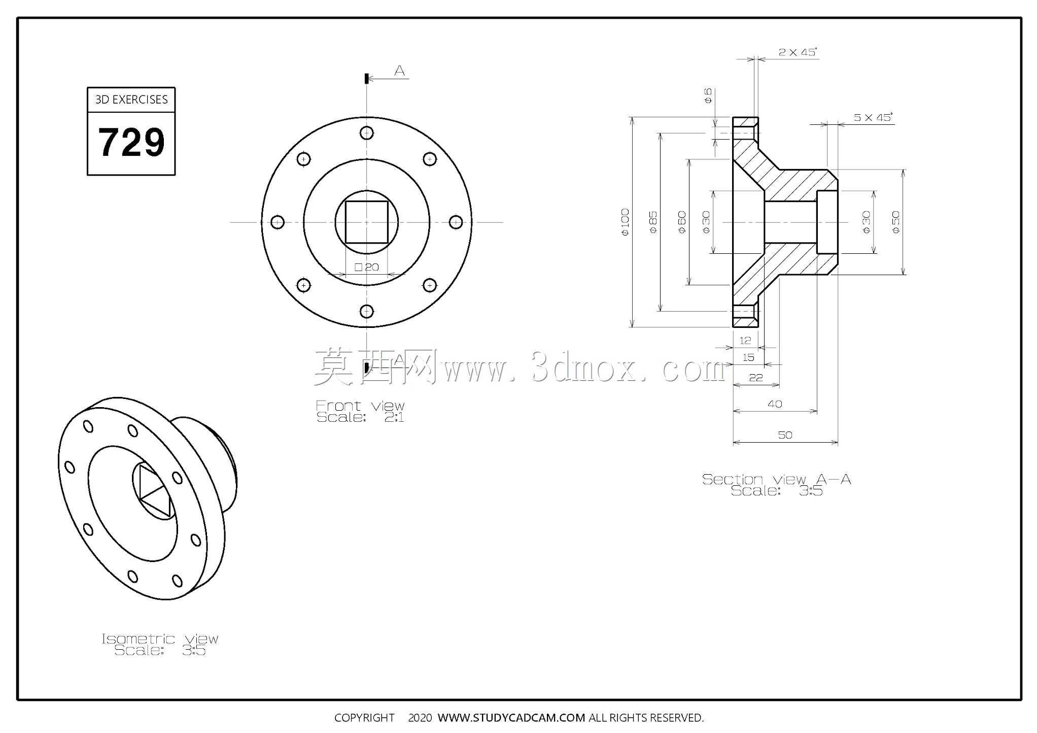 Studycadcam三维CAD练习729/Autodesk Inventor Pro