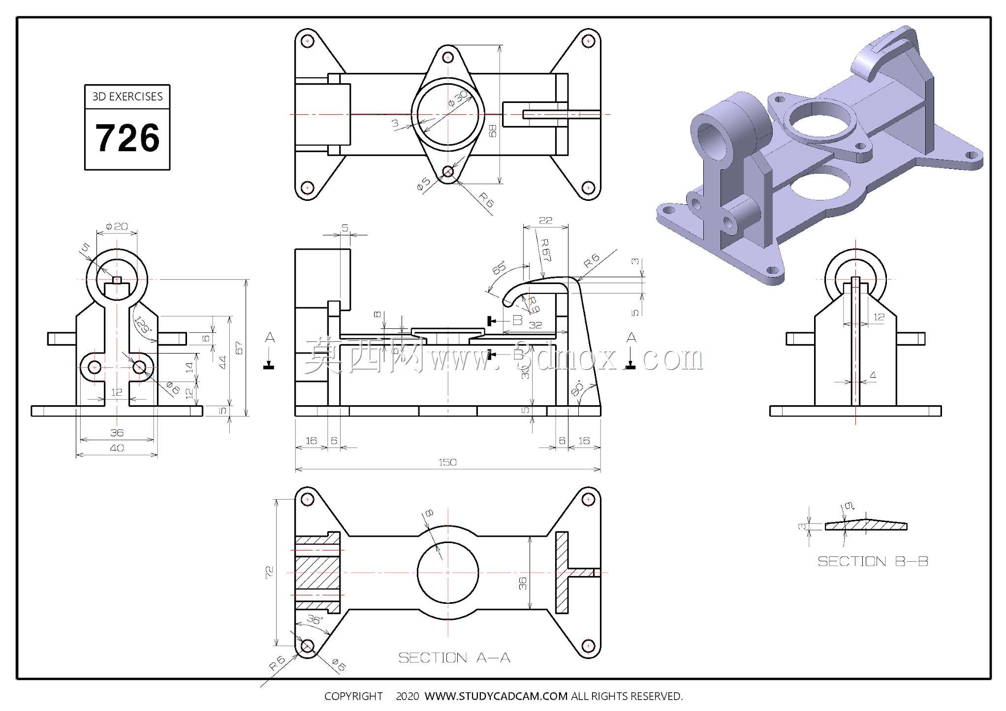 Studycadcam三维CAD练习726/Autodesk Inventor Pro