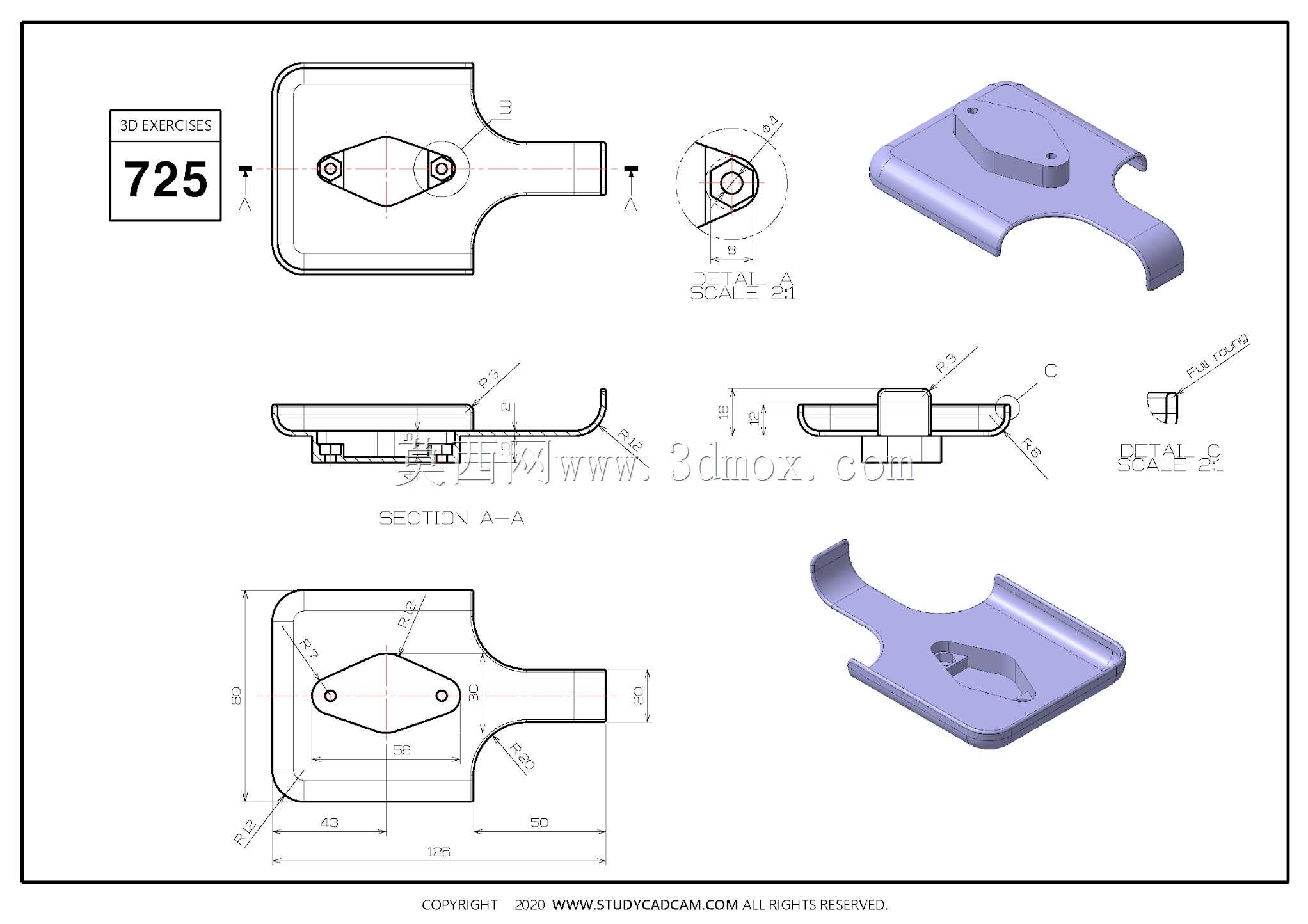 Studycadcam三维CAD练习725/Autodesk Inventor Pro