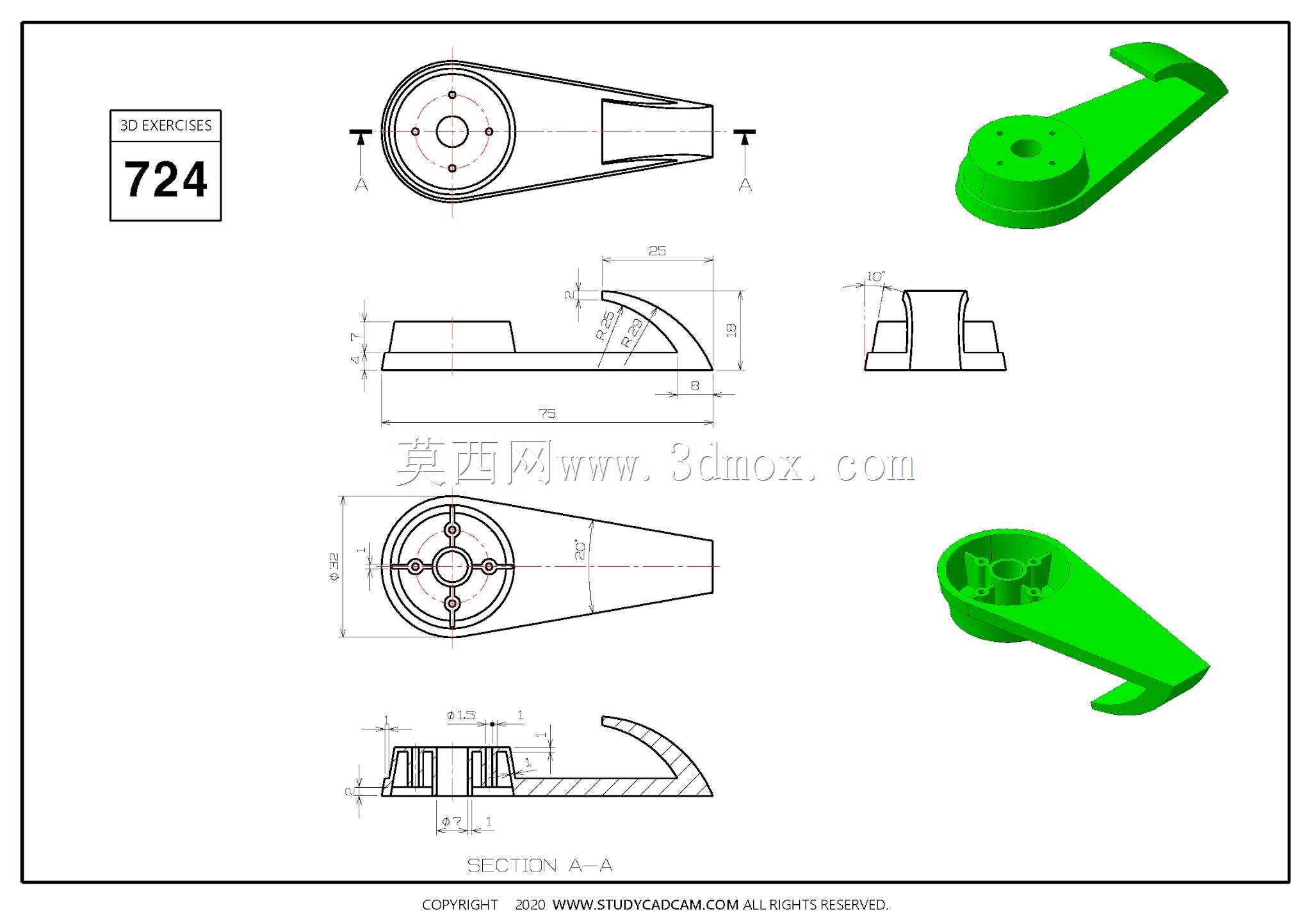 Studycadcam三维CAD练习724/Autodesk Inventor Pro