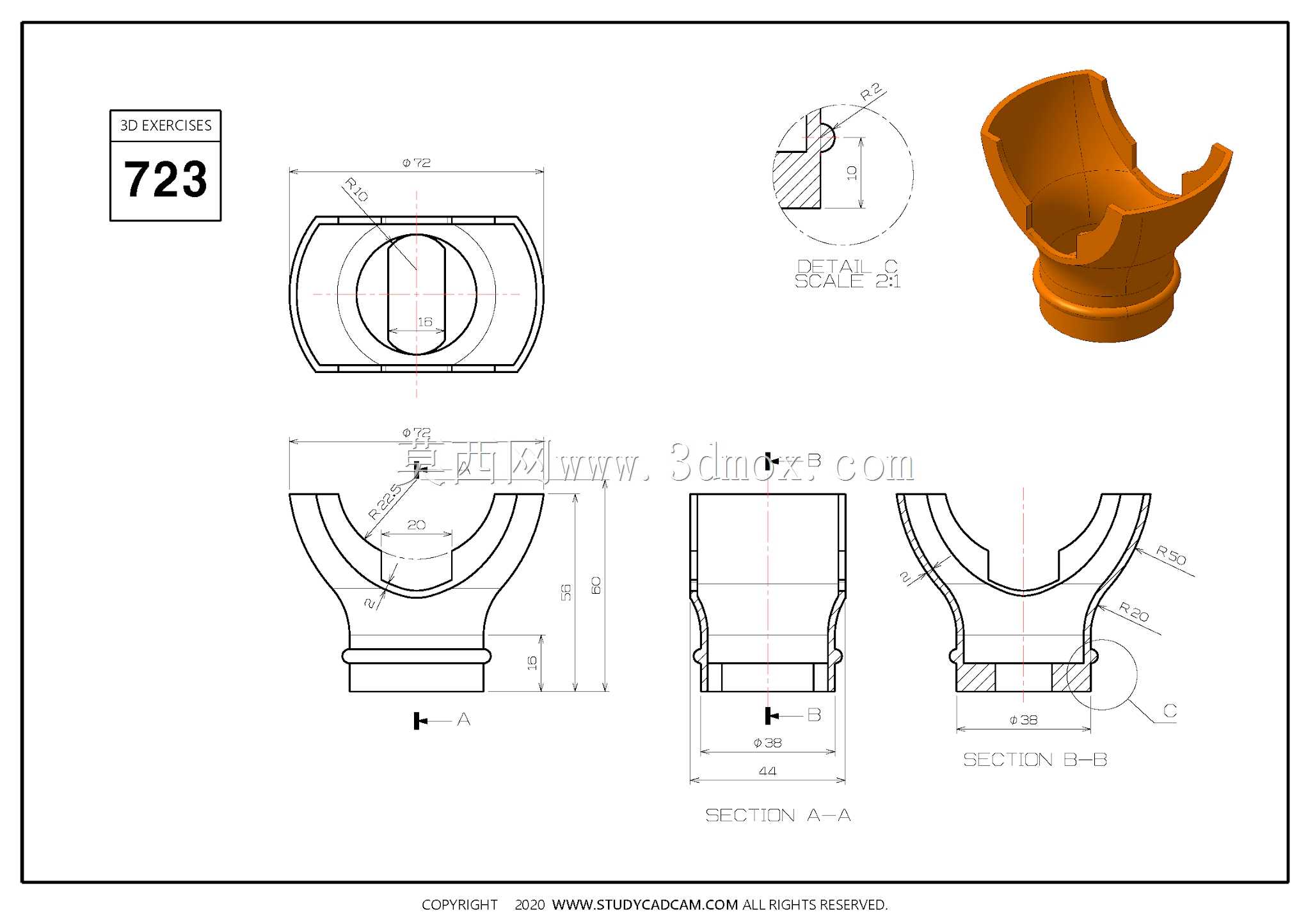 Studycadcam��άCAD��ϰ723/Autodesk Inventor Pro