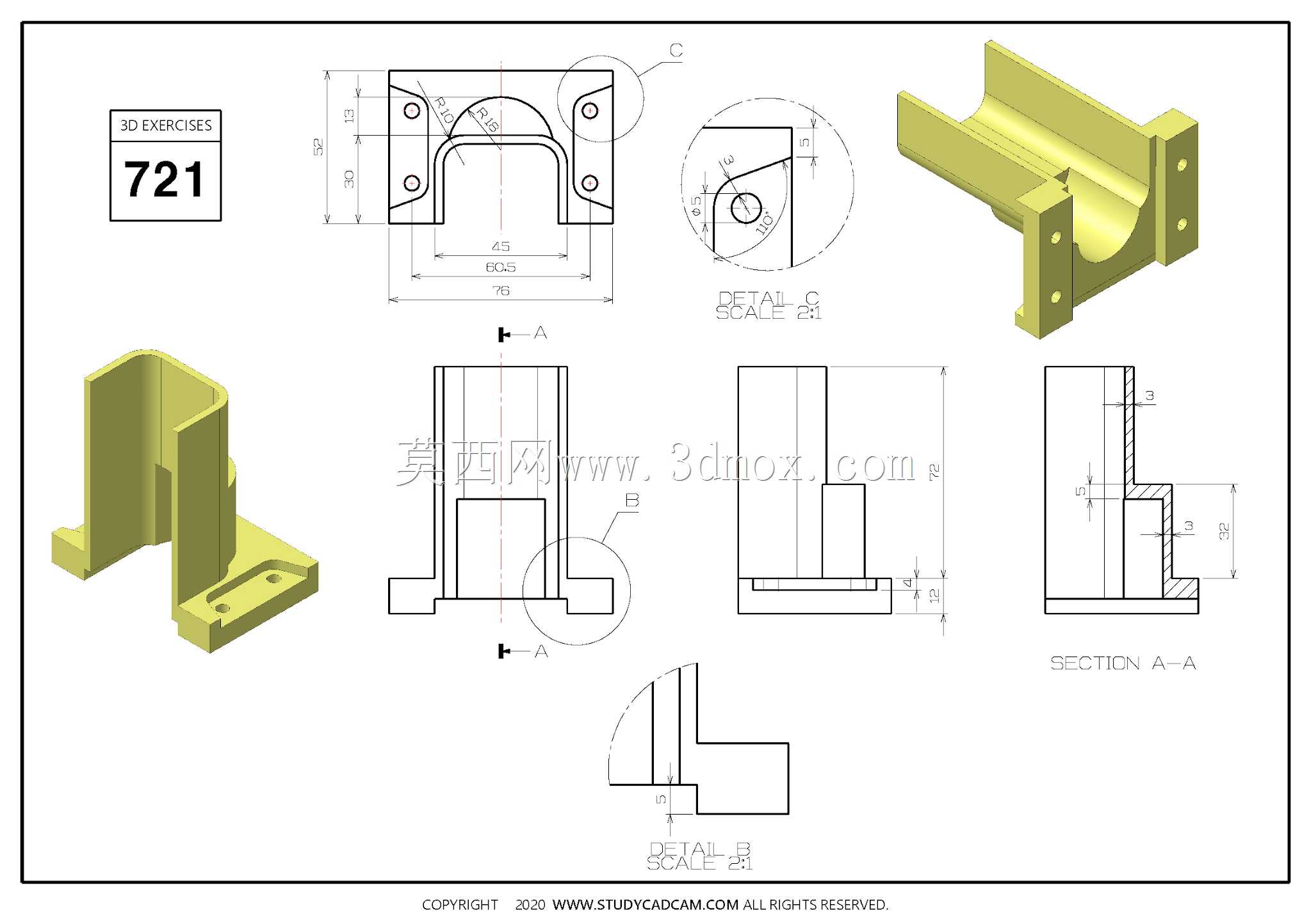 Studycadcam��άCAD��ϰ721/Autodesk Inventor Pro