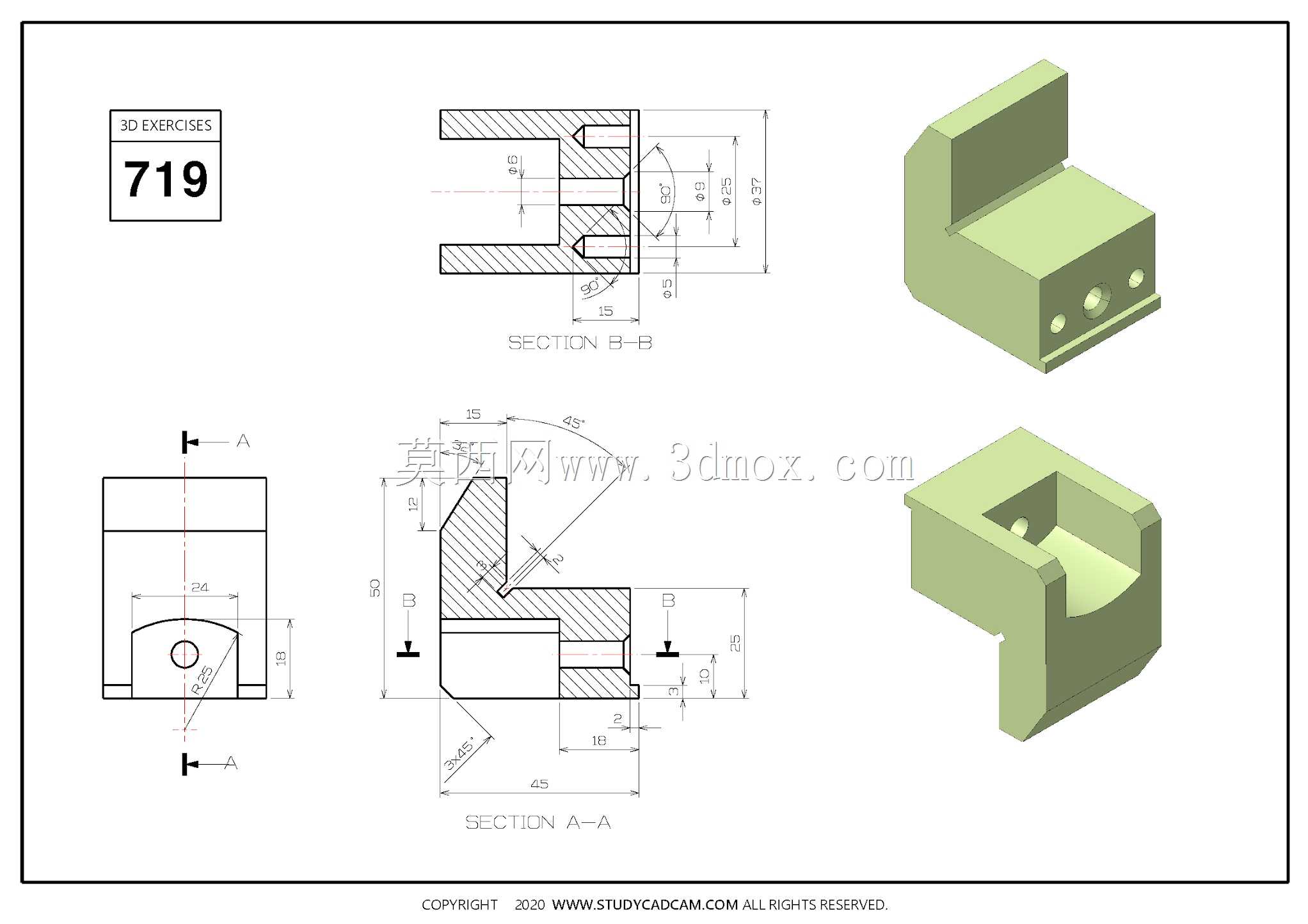 Studycadcam三维CAD练习719/Autodesk Inventor Pro