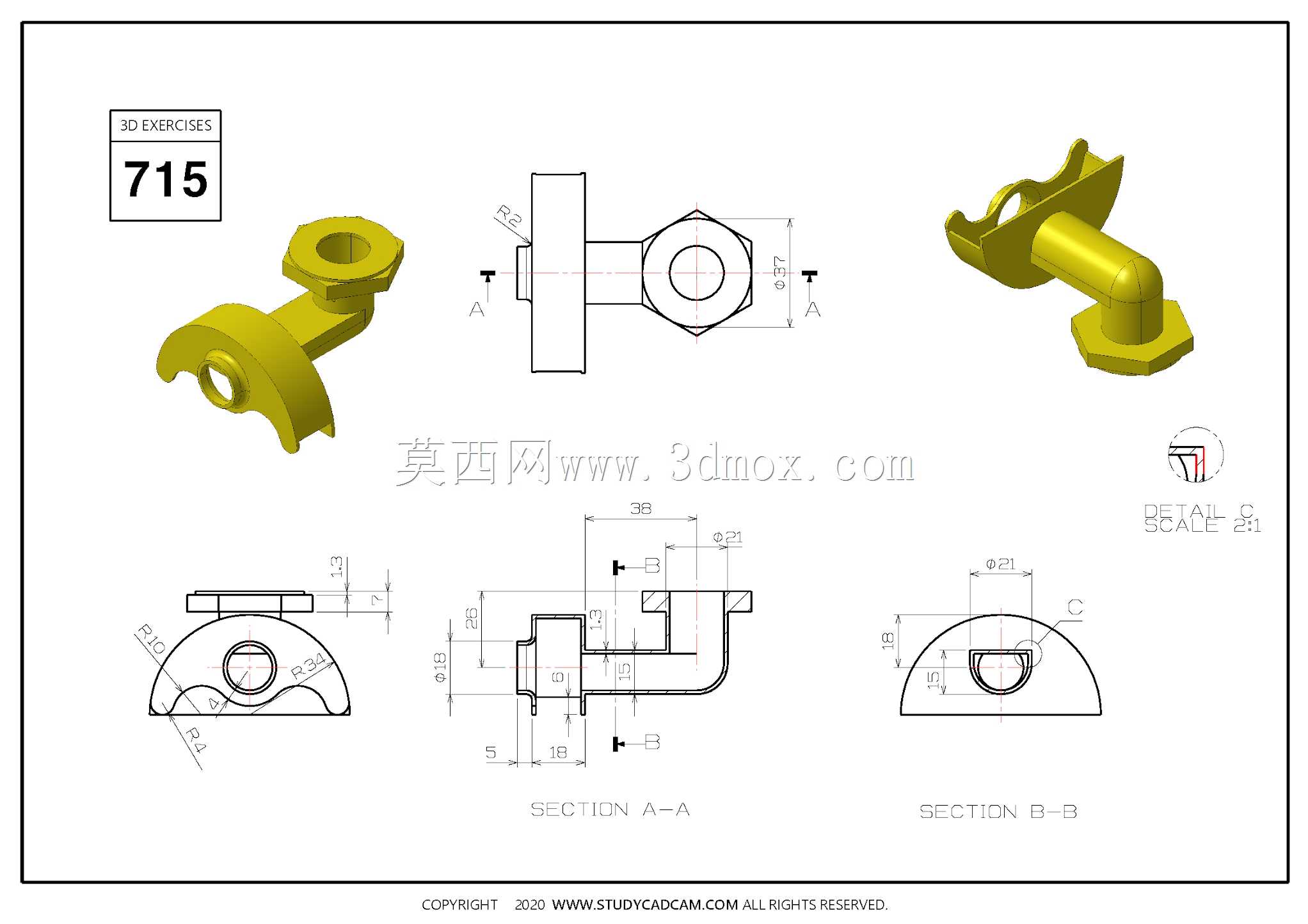 Studycadcam三维CAD练习715/Autodesk Inventor Pro