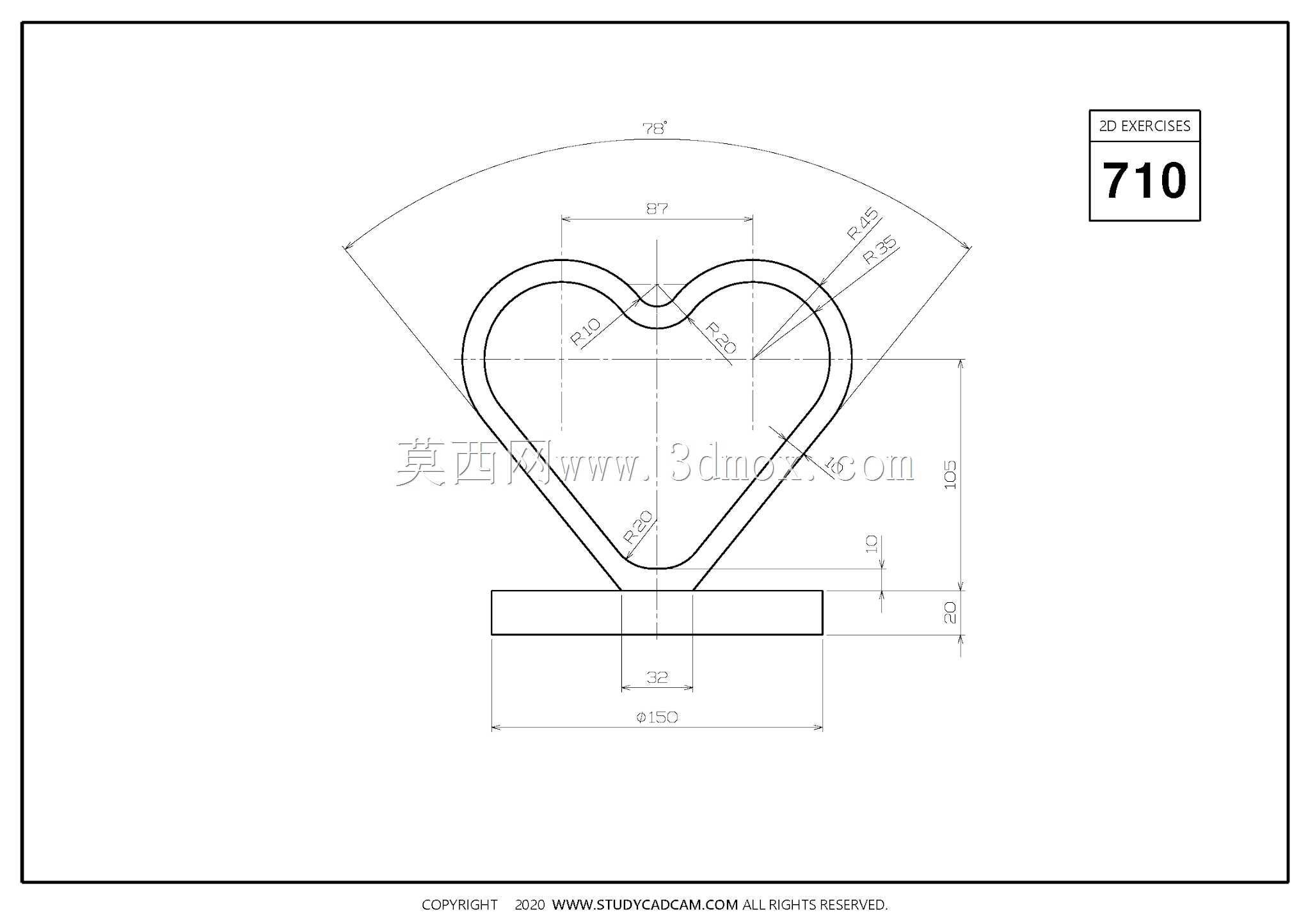 Studycadcam二维到三维CAD练习710/HEART/Corazón/Autodesk Inventor Pro