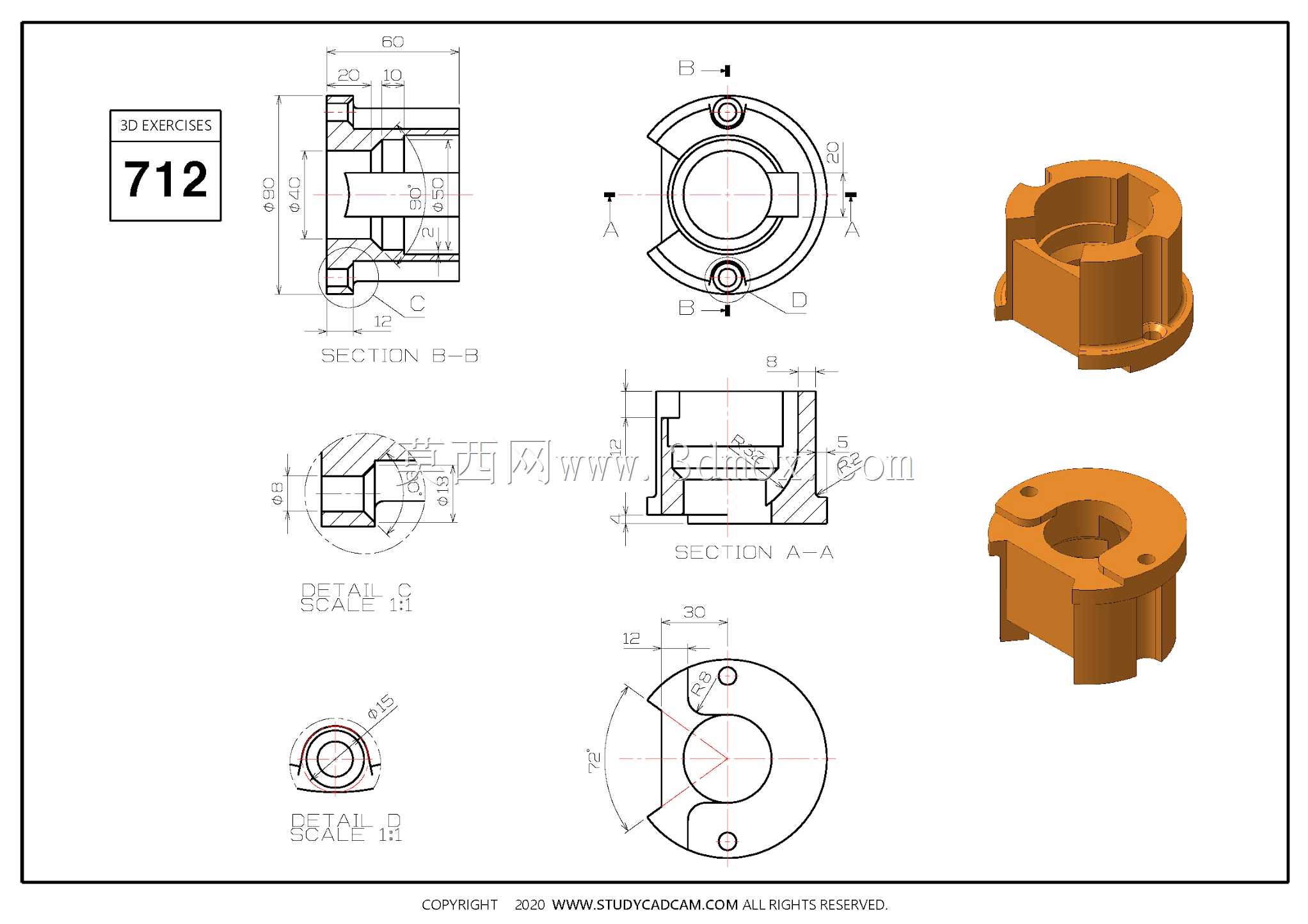 Studycadcam��άCAD��ϰ712/CATICS 3D06-L04/Autodesk Inventor Pro