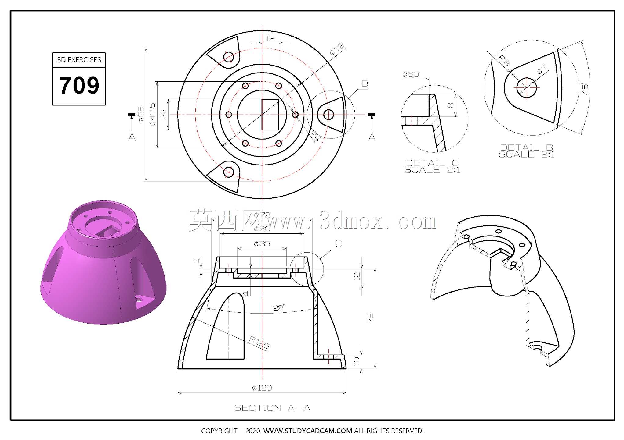 Studycadcam三维CAD练习709/Autodesk Inventor Pro