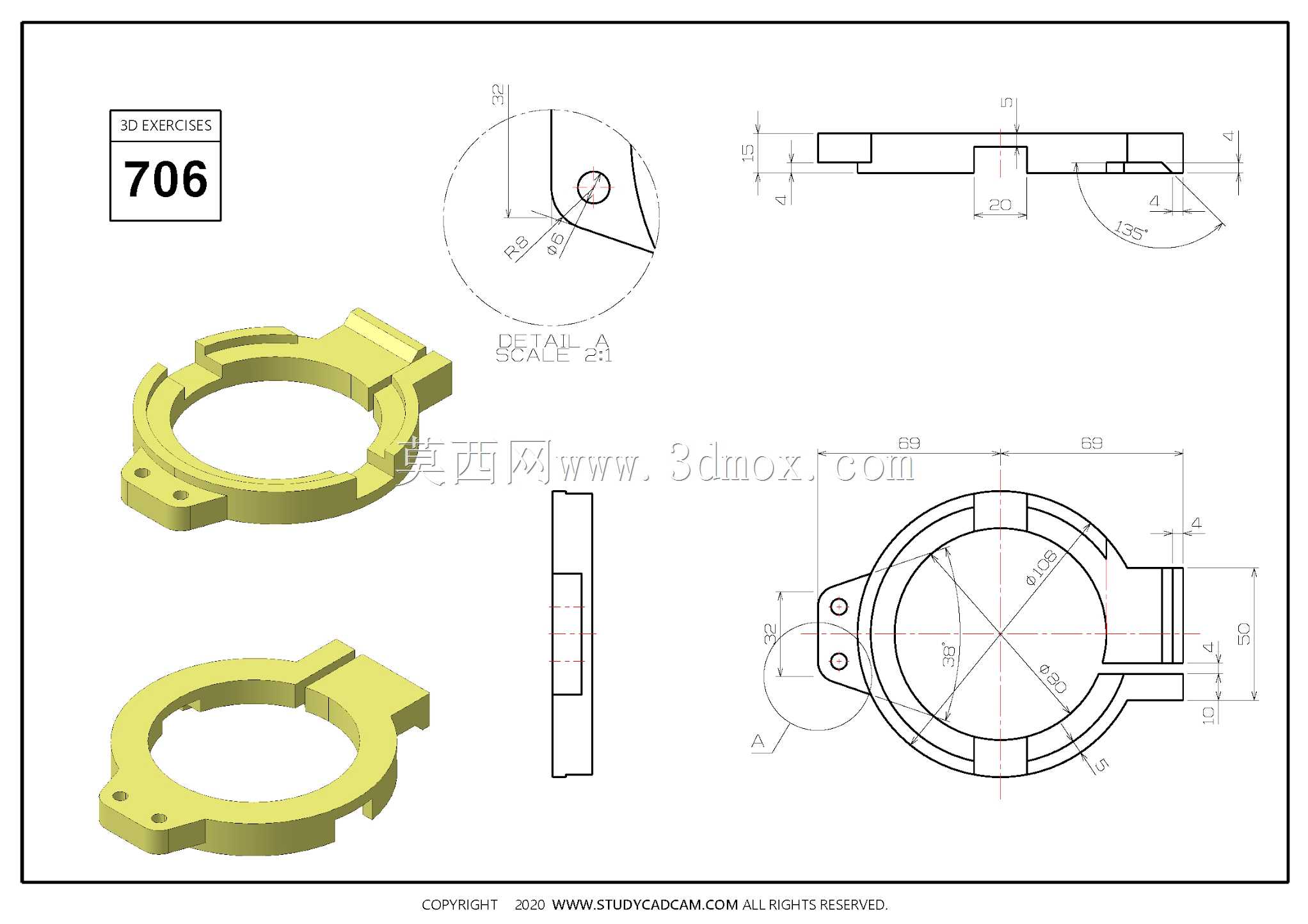 Studycadcam三维CAD练习706/Autodesk Inventor Pro