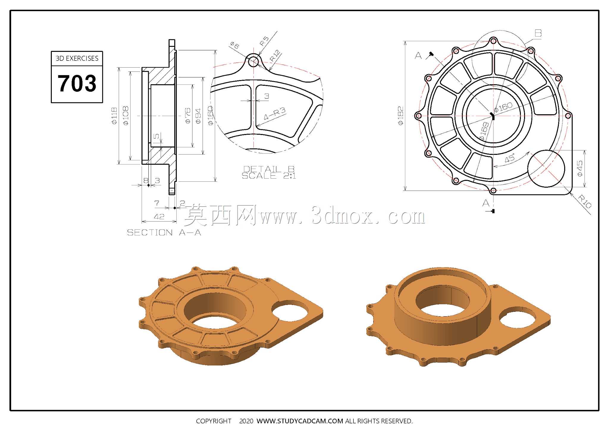 Studycadcam三维CAD练习703/Autodesk Inventor Pro
