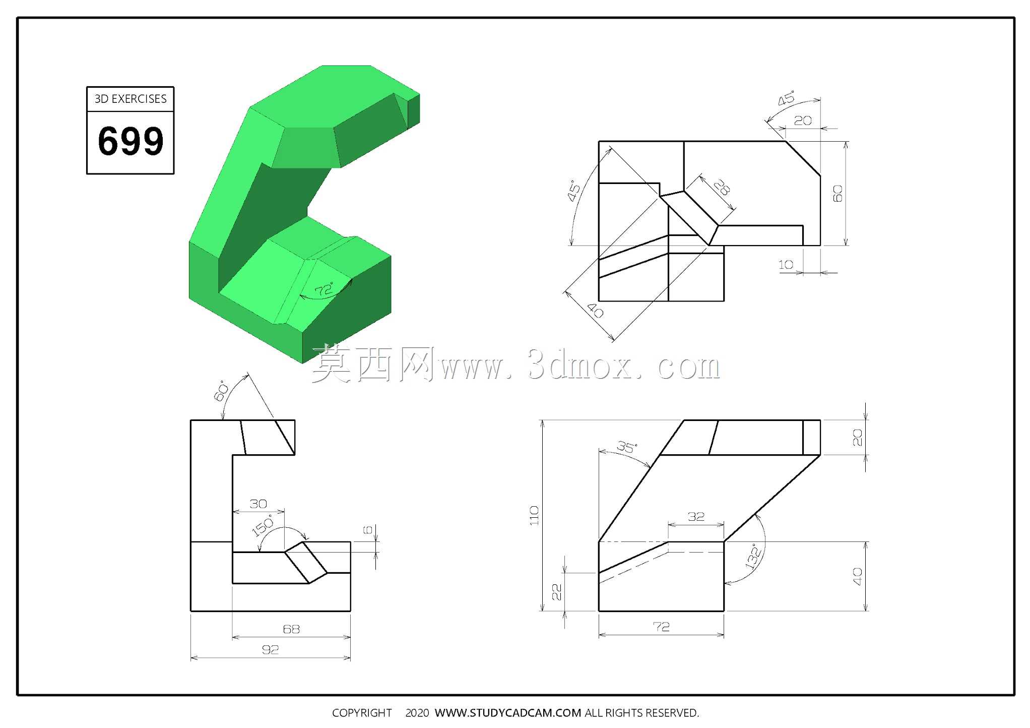 Studycadcam三维CAD练习699/Autodesk Inventor Pro