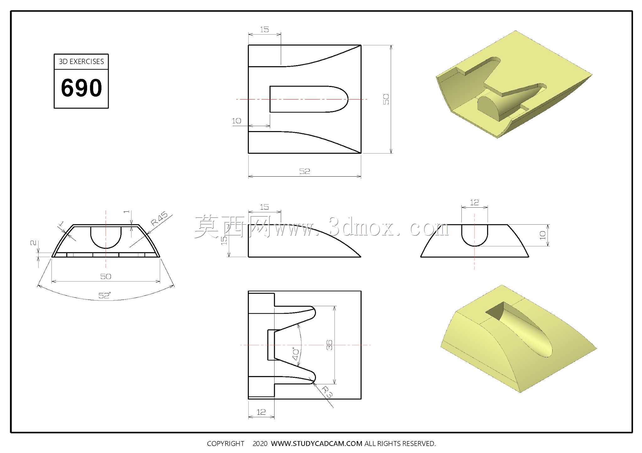 Studycadcam三维CAD练习690/Autodesk Inventor Pro