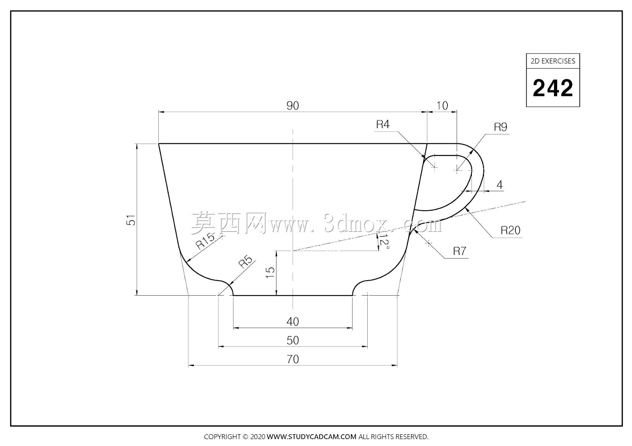 Studycadcam二维到三维CAD练习242/Little Cup/Taza/Autodesk Inventor Pro