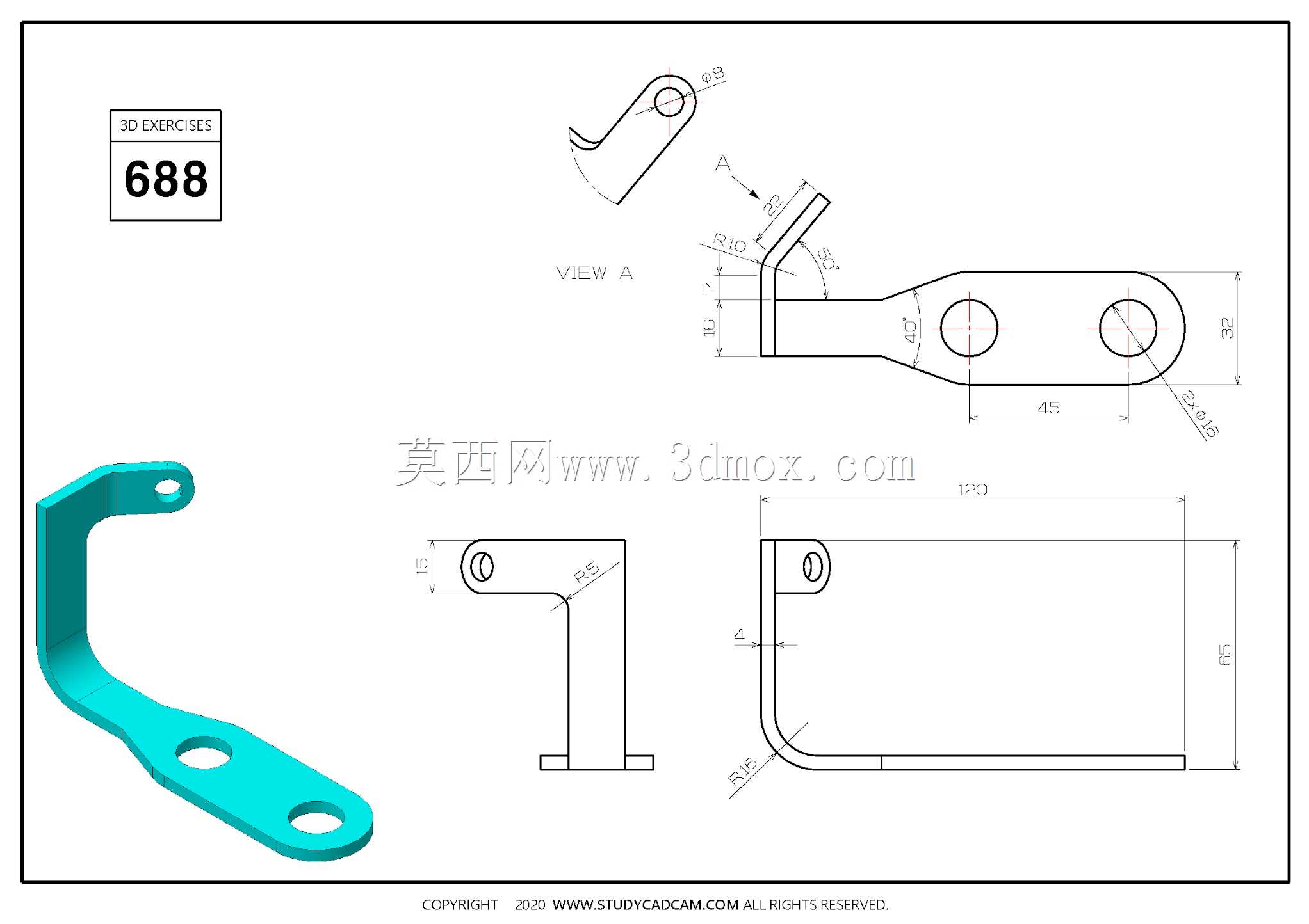 Studycadcam三维CAD练习688/Autodesk Inventor Pro