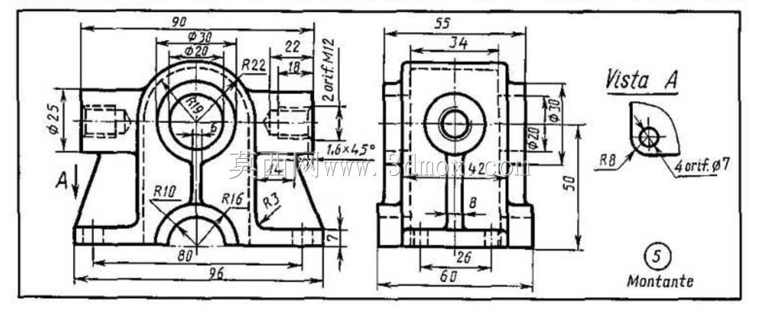 三维CAD基本练习/Montante/Autodesk Inventor Pro