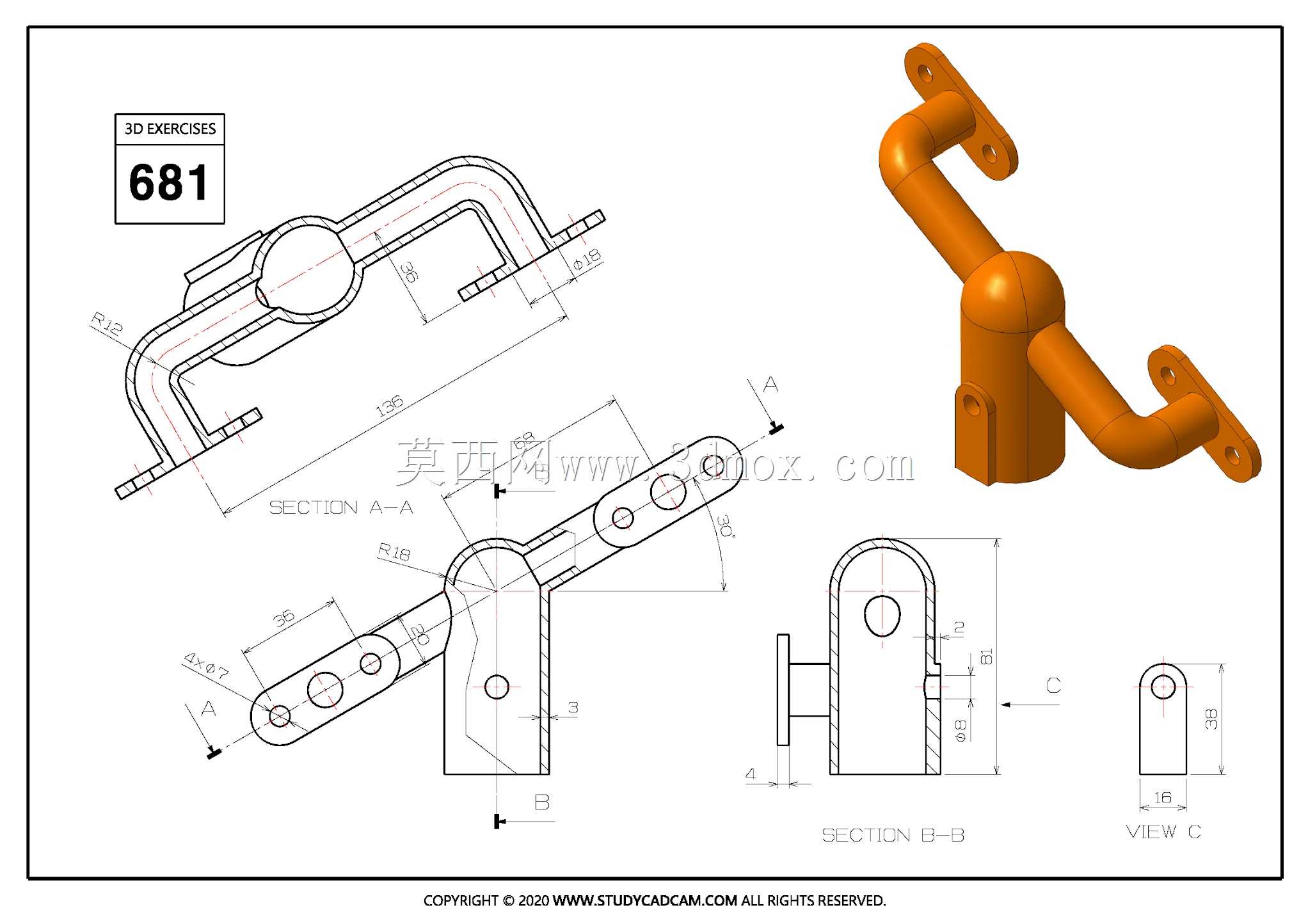 Studycadcam三维CAD练习681/Autodesk Inventor Pro
