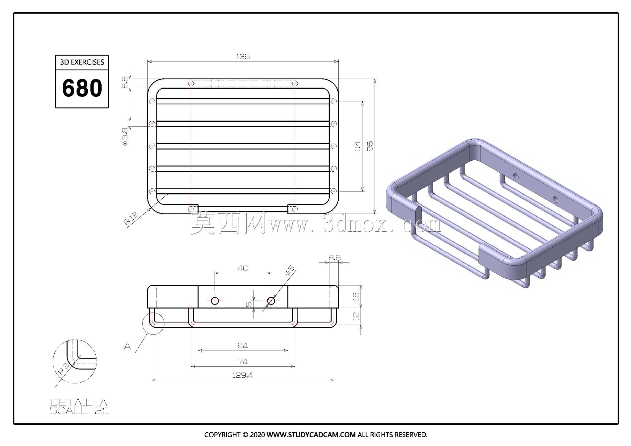 Studycadcam三维CAD练习680/Autodesk Inventor Pro