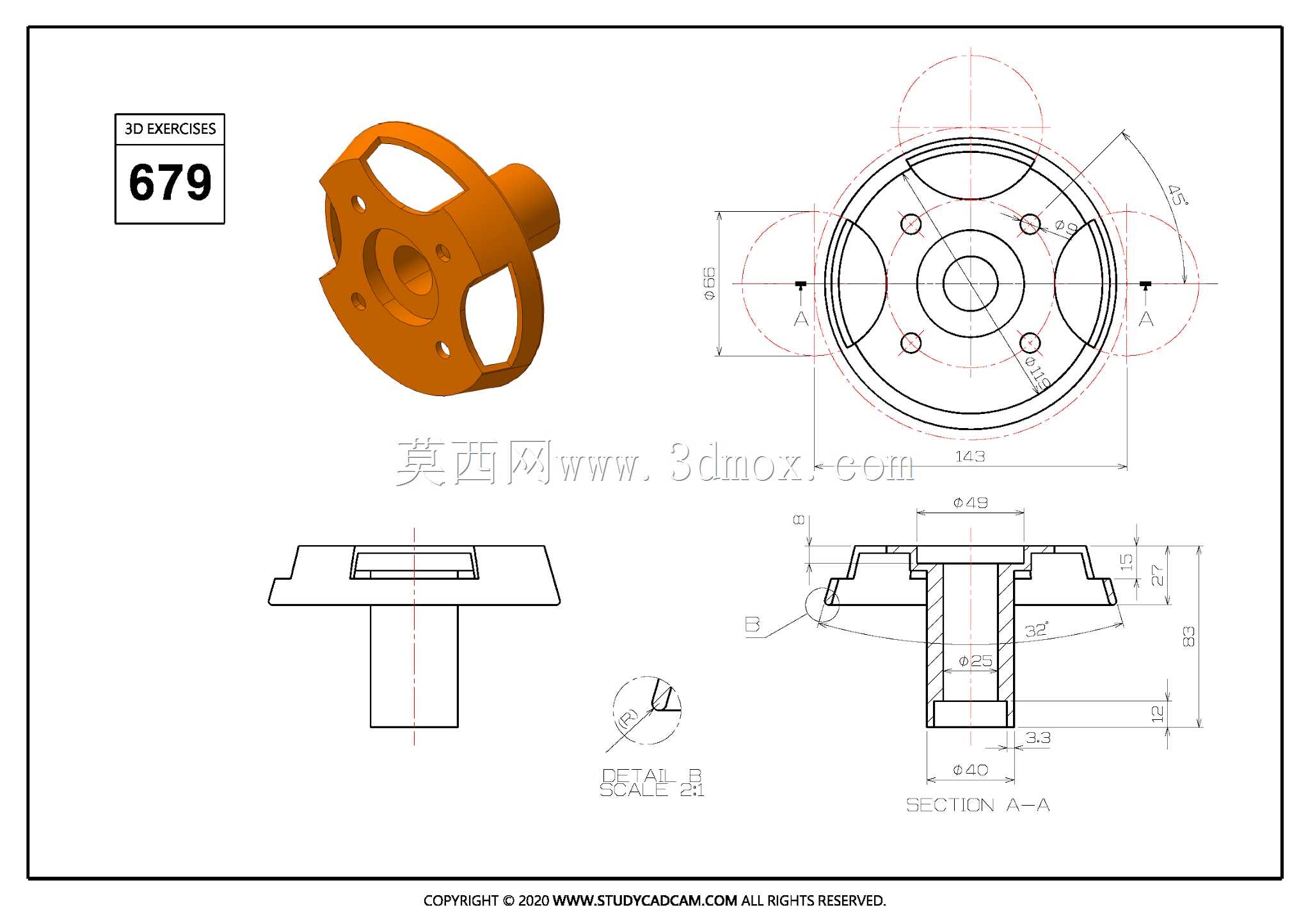 Studycadcam三维CAD练习679/Autodesk Inventor Pro