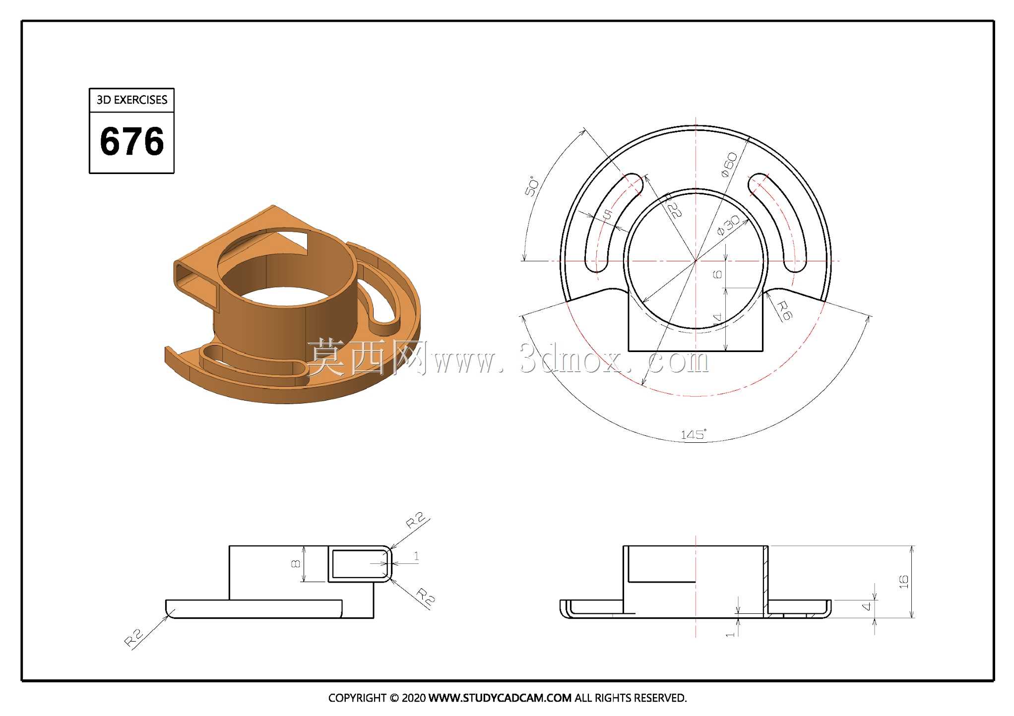 Studycadcam三维CAD练习676/Autodesk Inventor Pro