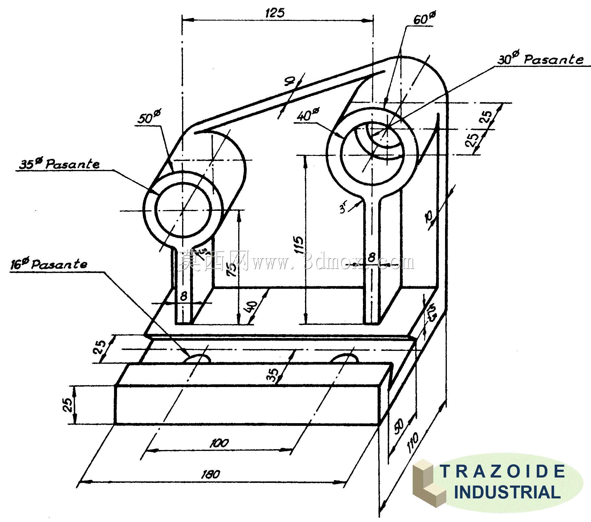 3D CAD������ϰ/��������˫��֧��/Soporte��ۻ�con Corredera/Autodesk Inventor Pro