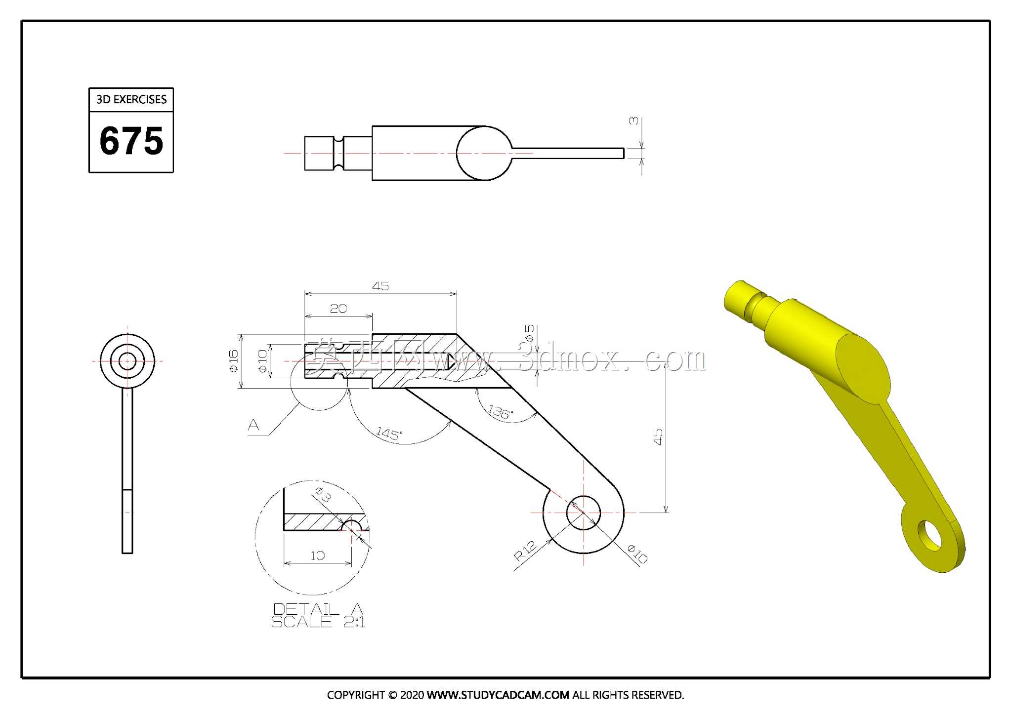 Studycadcam三维CAD练习675/Autodesk Inventor Pro