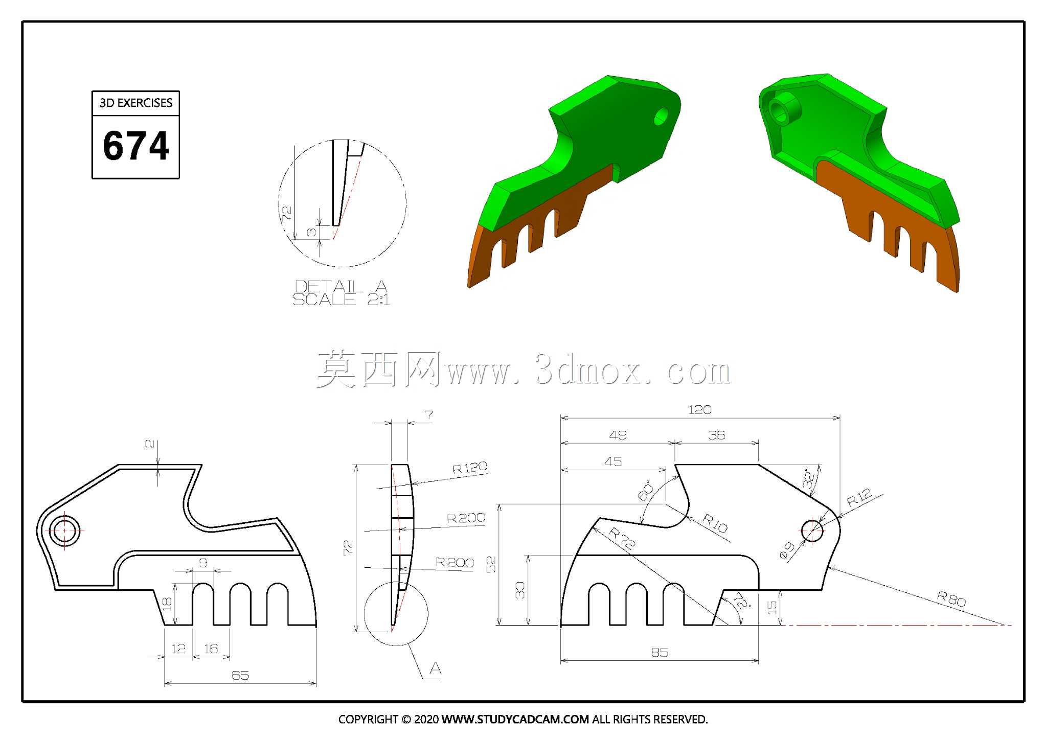 Studycadcam三维CAD练习674/Autodesk Inventor Pro